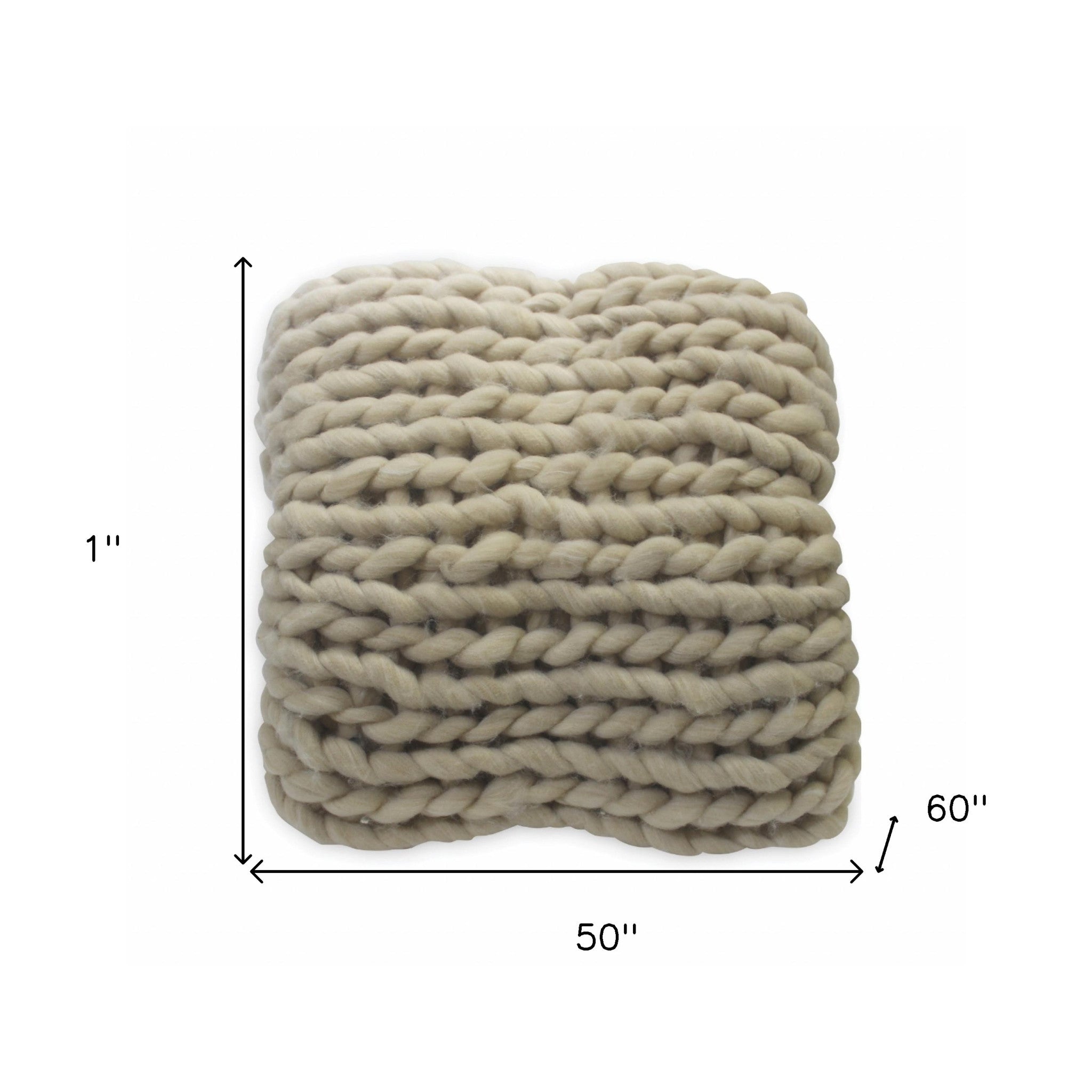 White Chunky Knit Throw Blanket