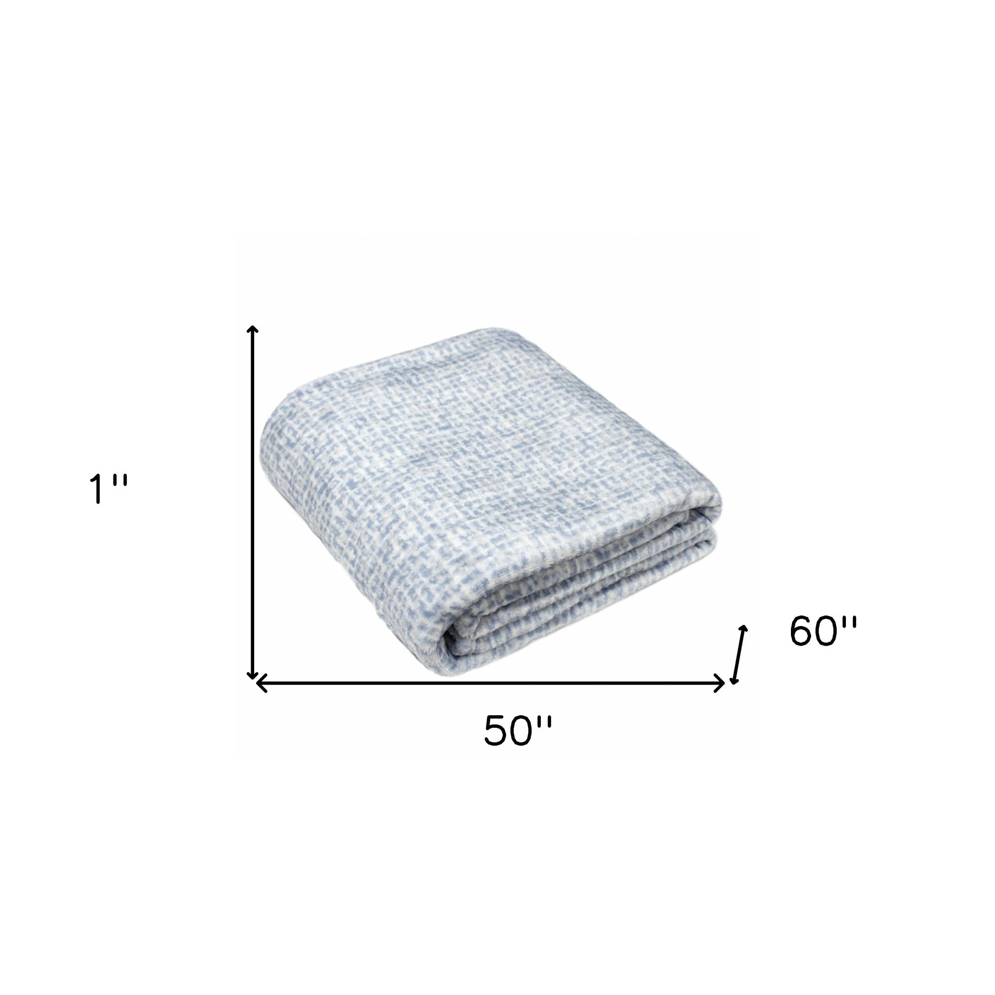 Checked Print Blue Grey Reversible Velvet and Sherpa Throw Blanket