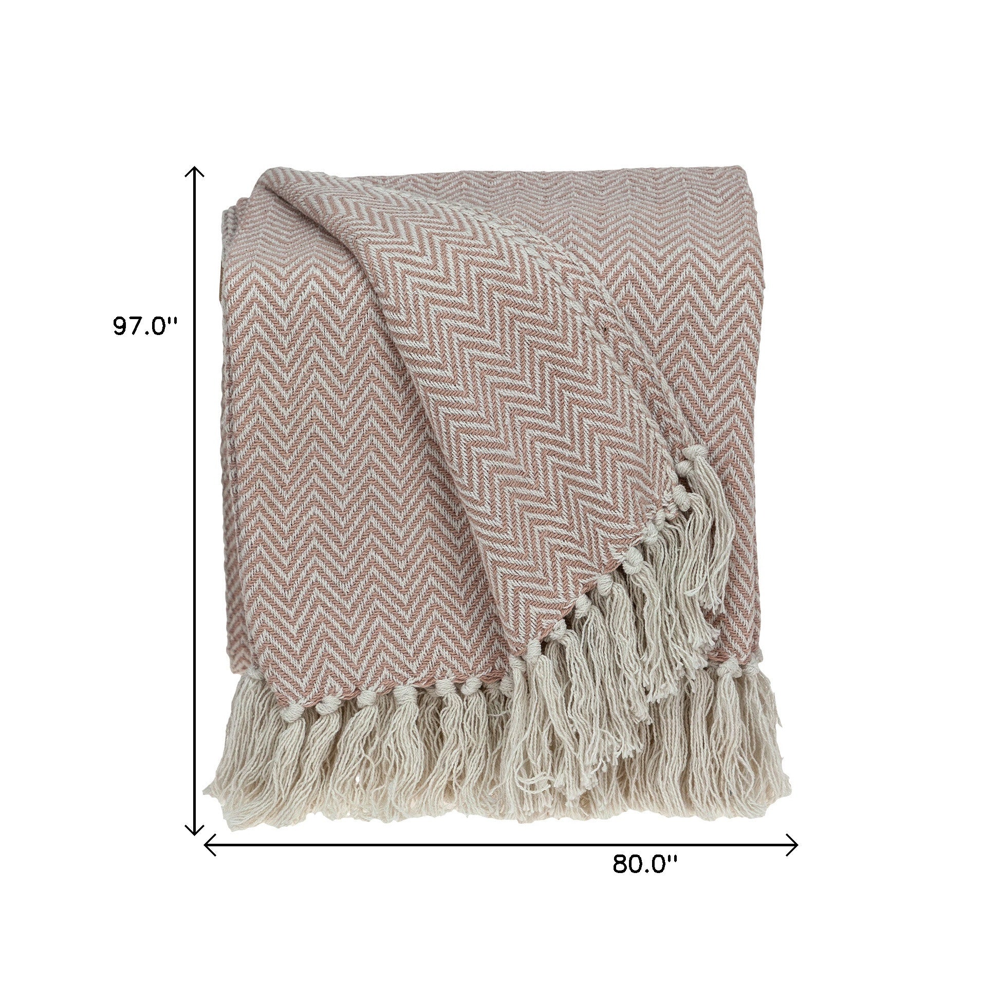 Pink Woven Cotton Solid Color Reversable Throw