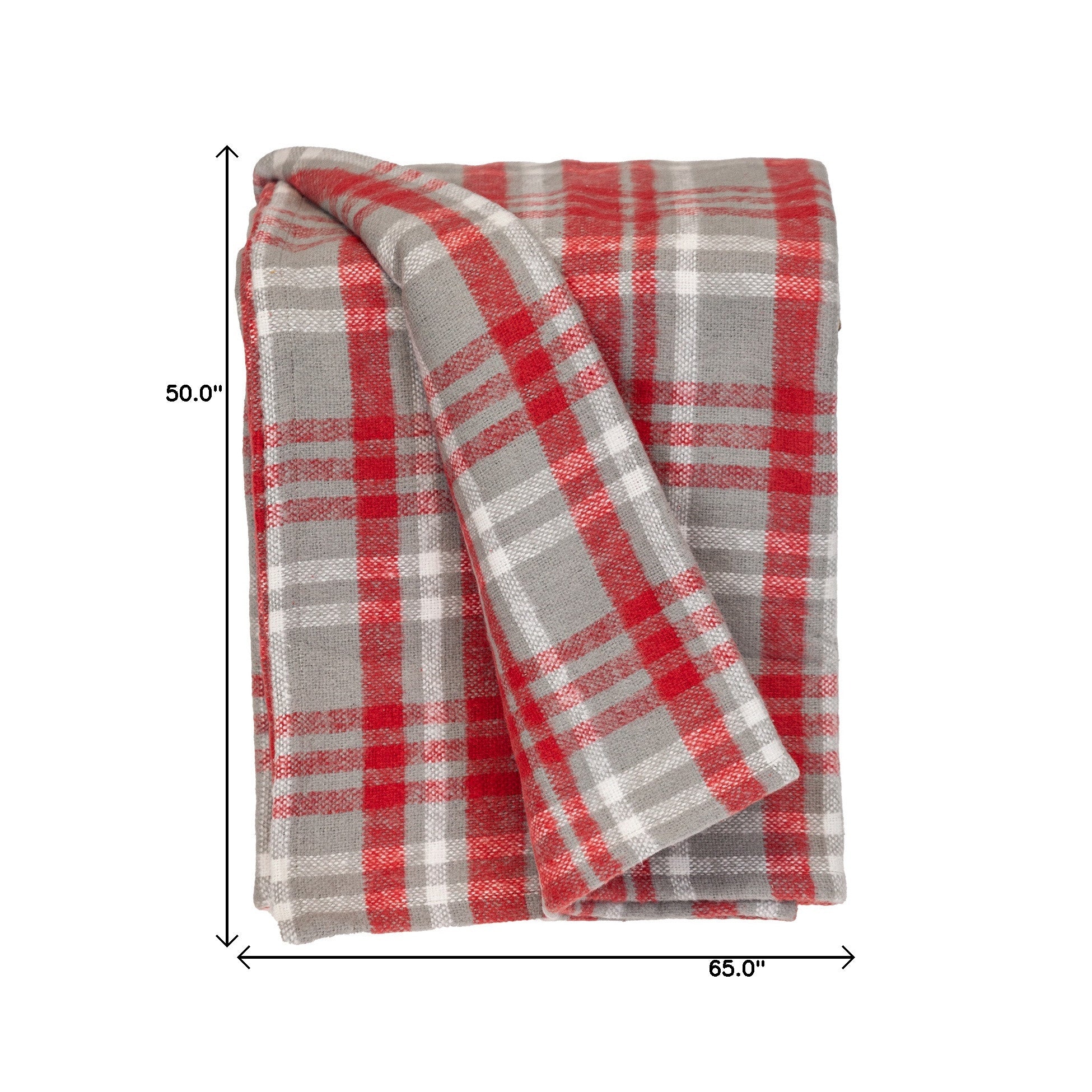 Parkland Collection Transitional Plaid Red Rectangle 50" x 65" Throw