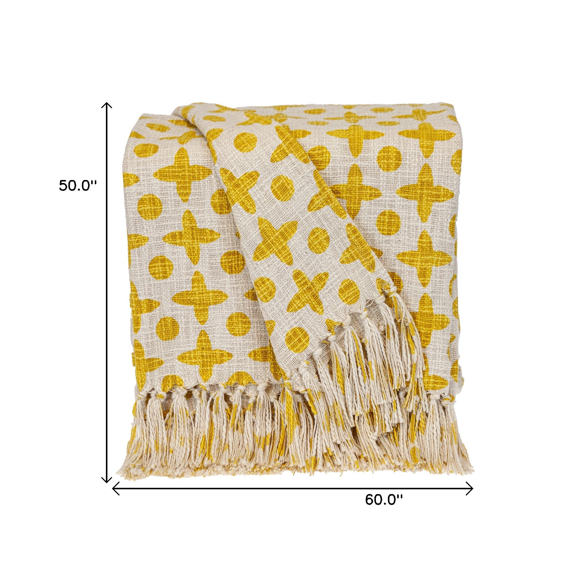 Parkland Collection Print Transitional Yellow Rectangle 50" x 60" Throw