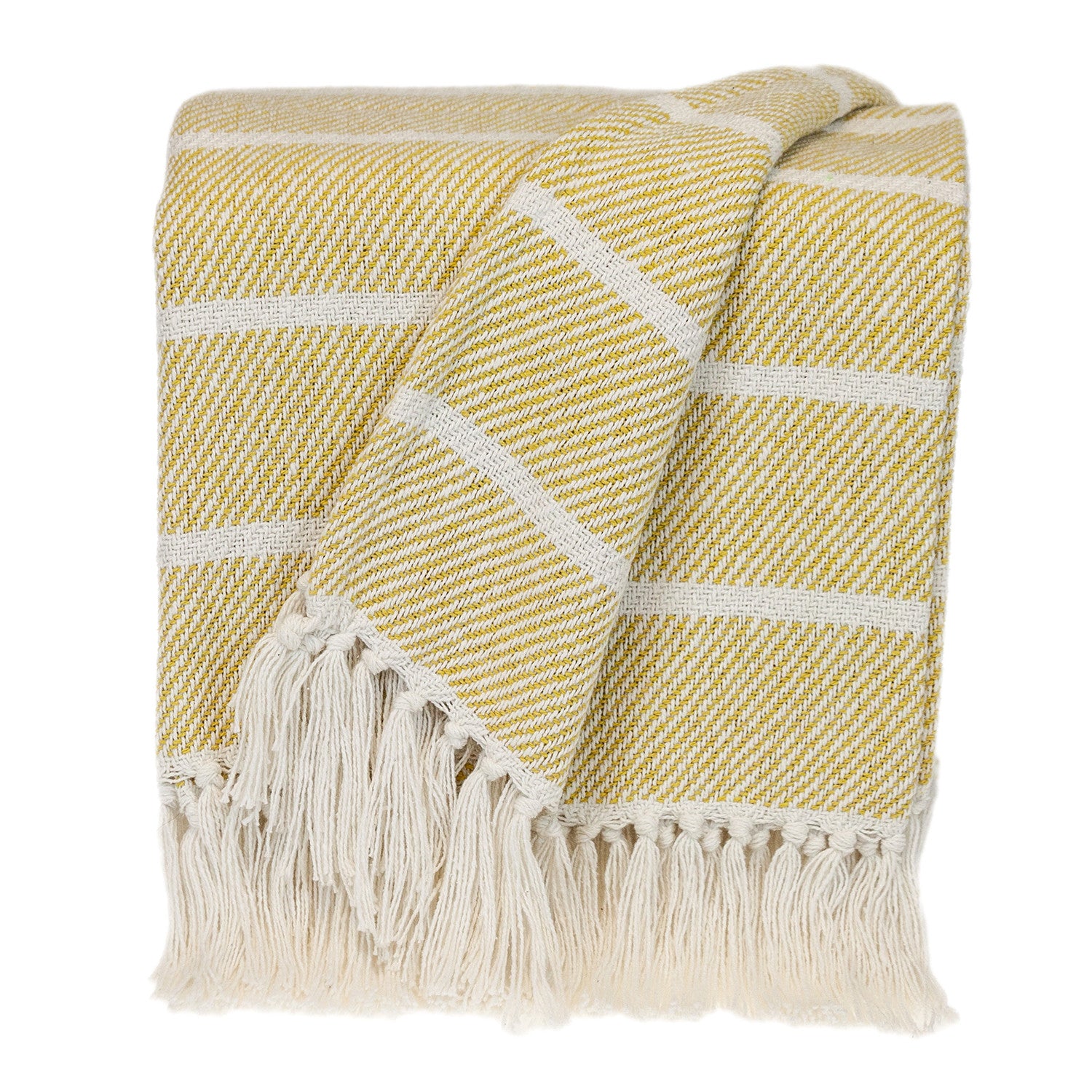 Parkland Collection Transitional Stripe Yellow Rectangle 50" x 60" Throw