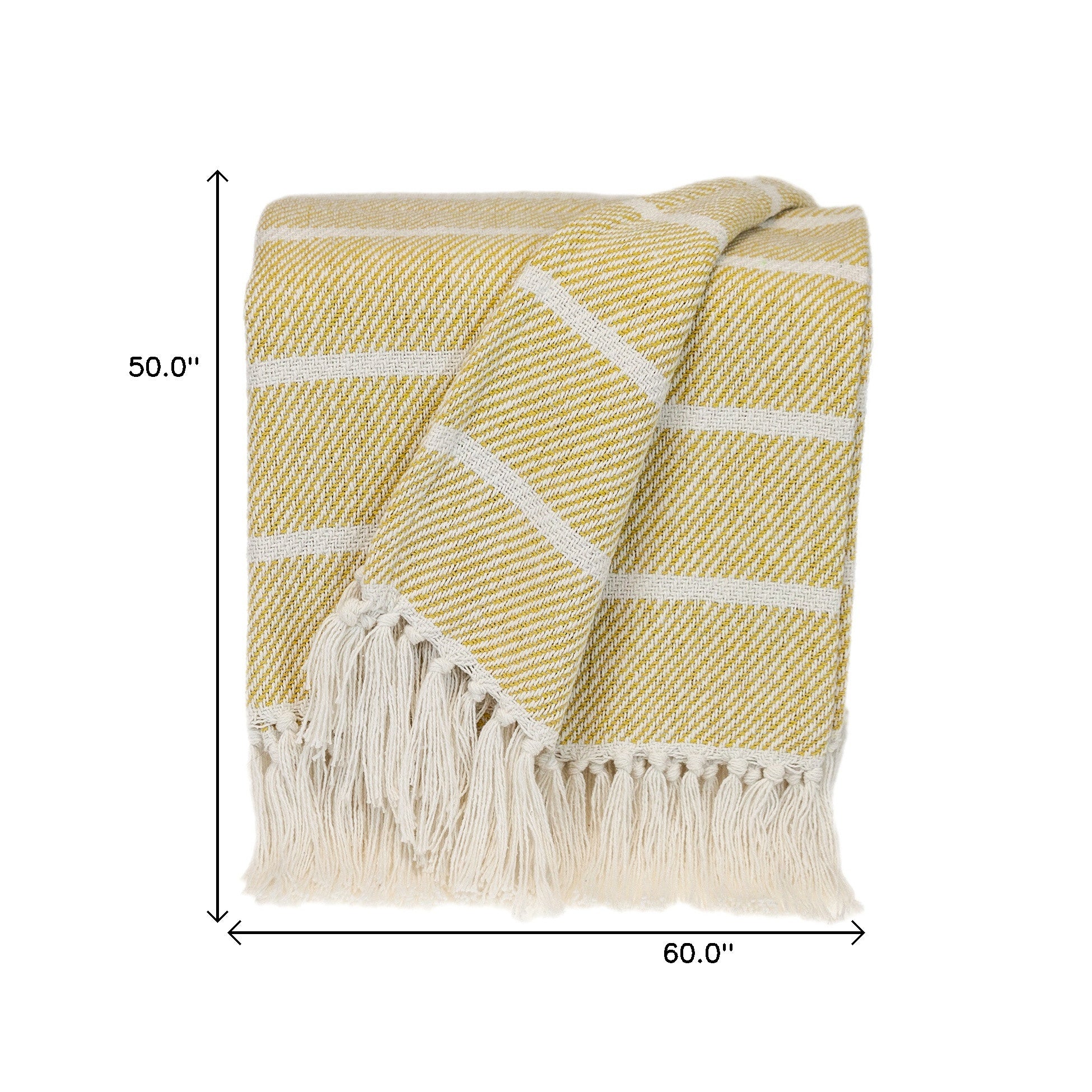 Parkland Collection Transitional Stripe Yellow Rectangle 50" x 60" Throw