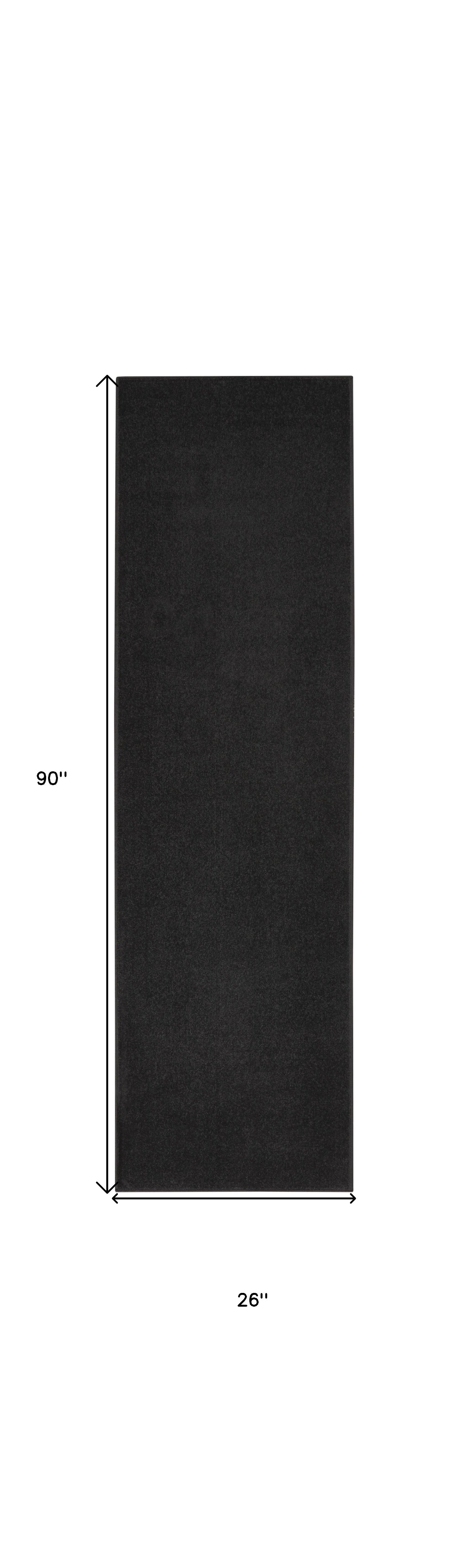 2' X 8' Black Non Skid Indoor Outdoor Runner Rug