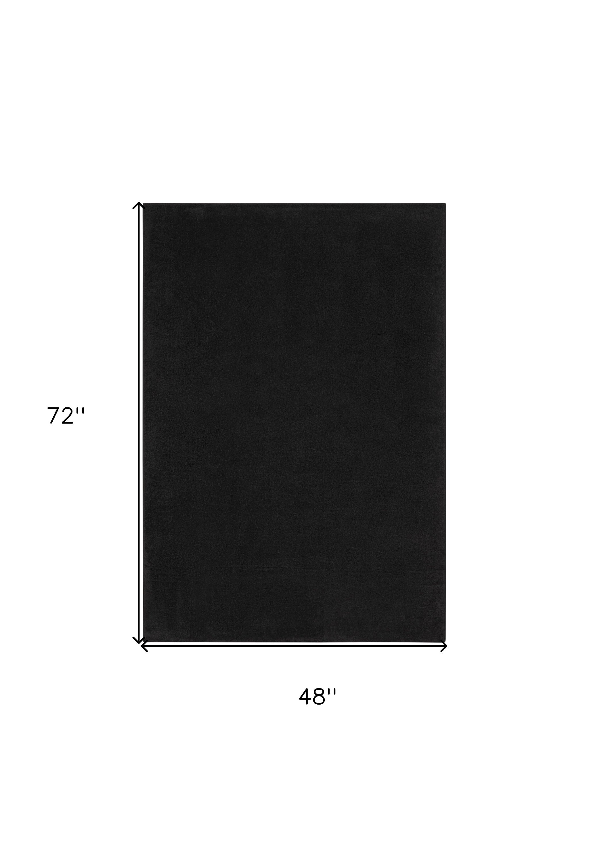 4' X 6' Black Non Skid Indoor Outdoor Area Rug