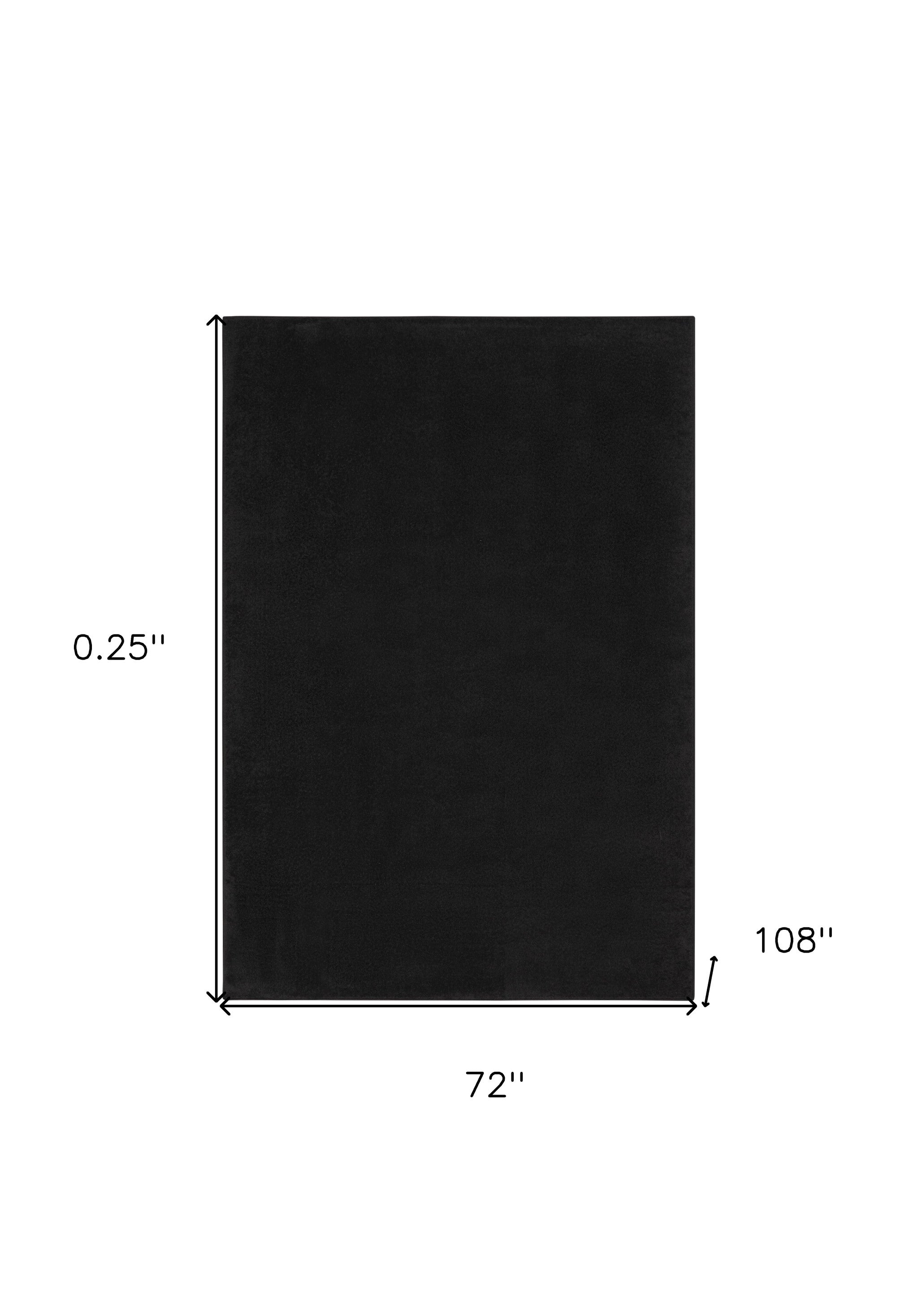 6' X 9' Black Non Skid Indoor Outdoor Area Rug