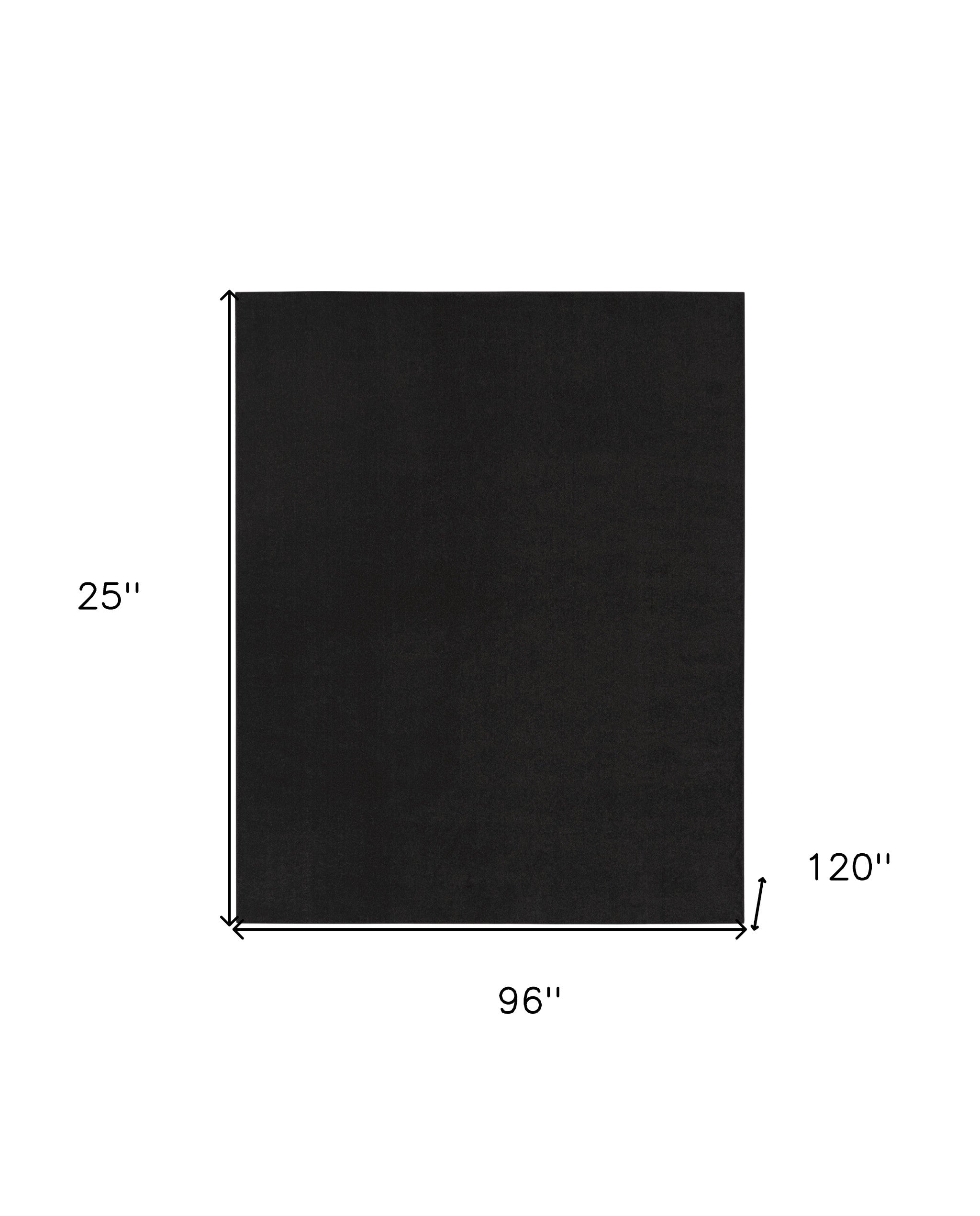 8' X 10' Black Non Skid Indoor Outdoor Area Rug