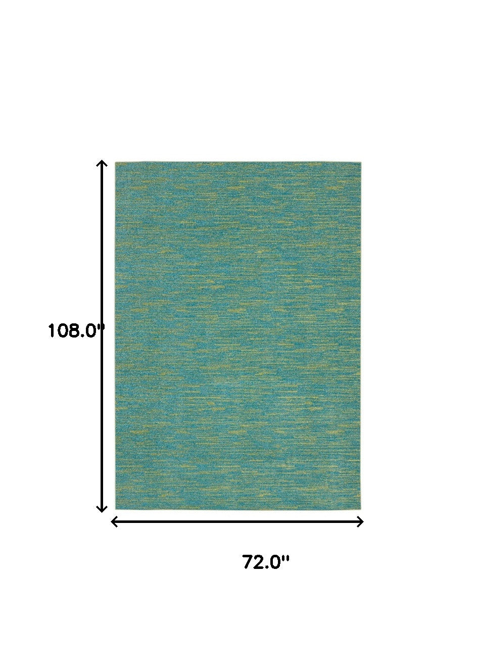 6' X 9' Blue And Green Striped Non Skid Indoor Outdoor Area Rug