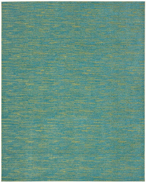 8' X 10' Blue And Green Striped Non Skid Indoor Outdoor Area Rug