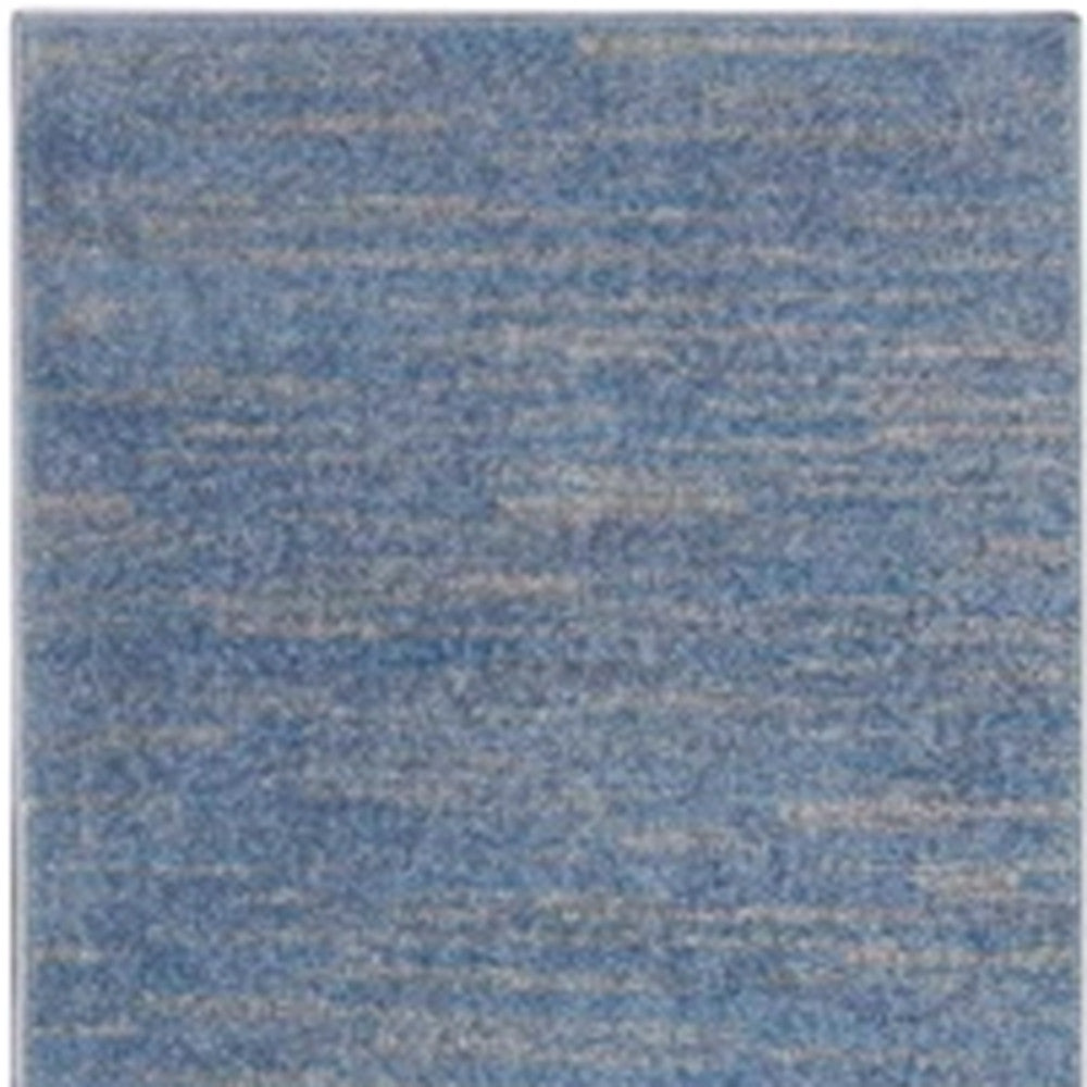 2' X 8' Blue And Grey Striped Non Skid Indoor Outdoor Runner Rug