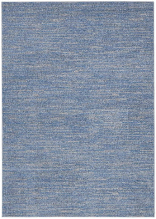 6' X 9' Blue And Grey Striped Non Skid Indoor Outdoor Area Rug