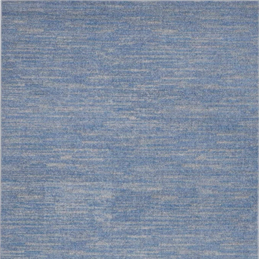 6' X 9' Blue And Grey Striped Non Skid Indoor Outdoor Area Rug