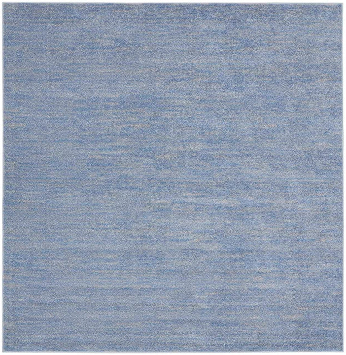 7' X 7' Blue And Grey Square Striped Non Skid Indoor Outdoor Area Rug