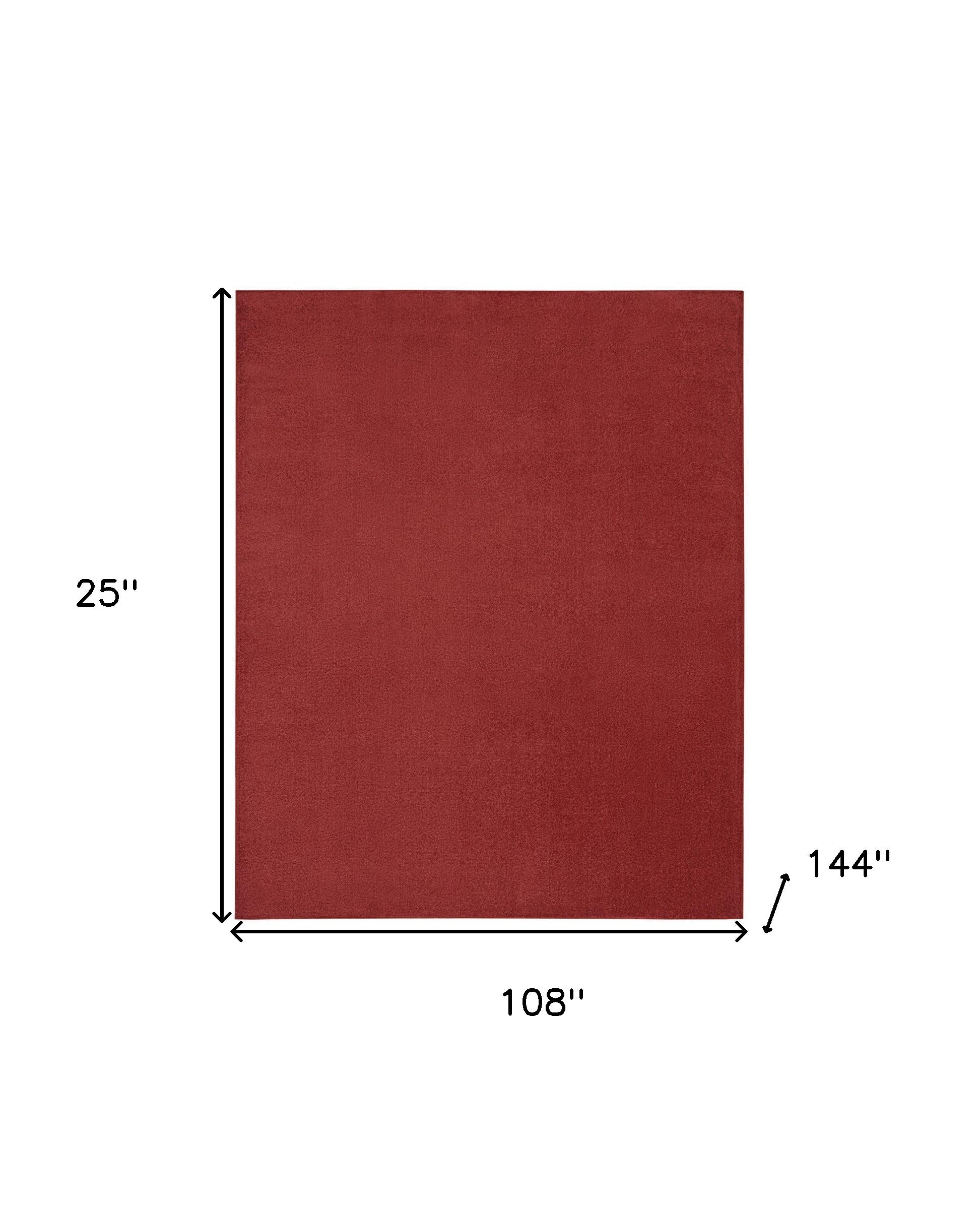 9' X 12' Brick Red Non Skid Indoor Outdoor Area Rug