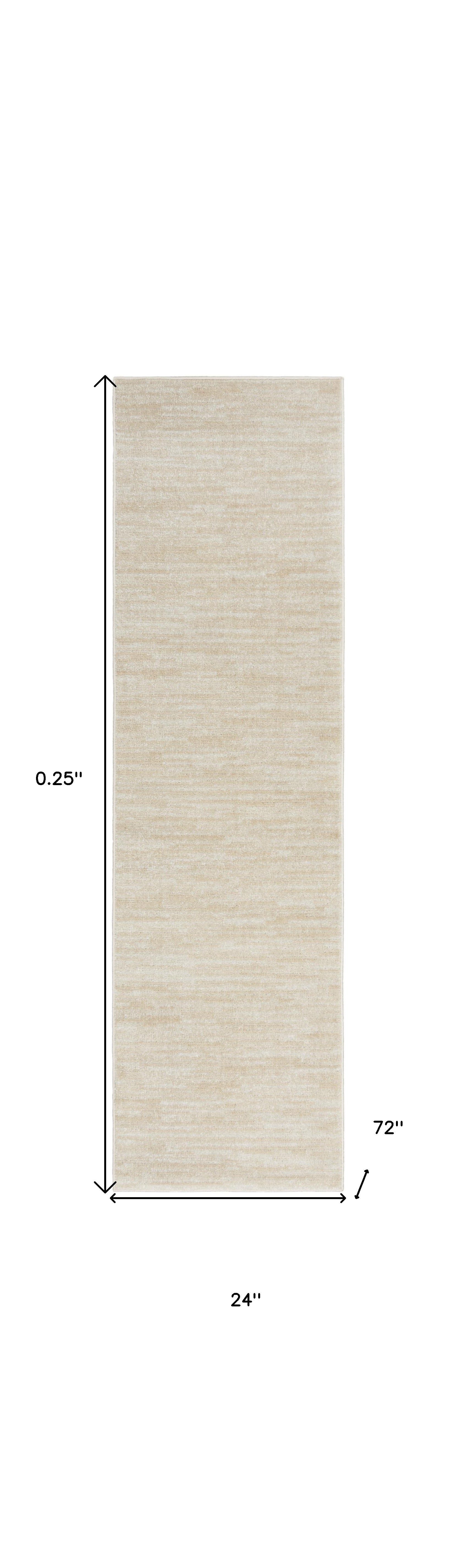 2' X 6' Ivory And Beige Non Skid Indoor Outdoor Runner Rug