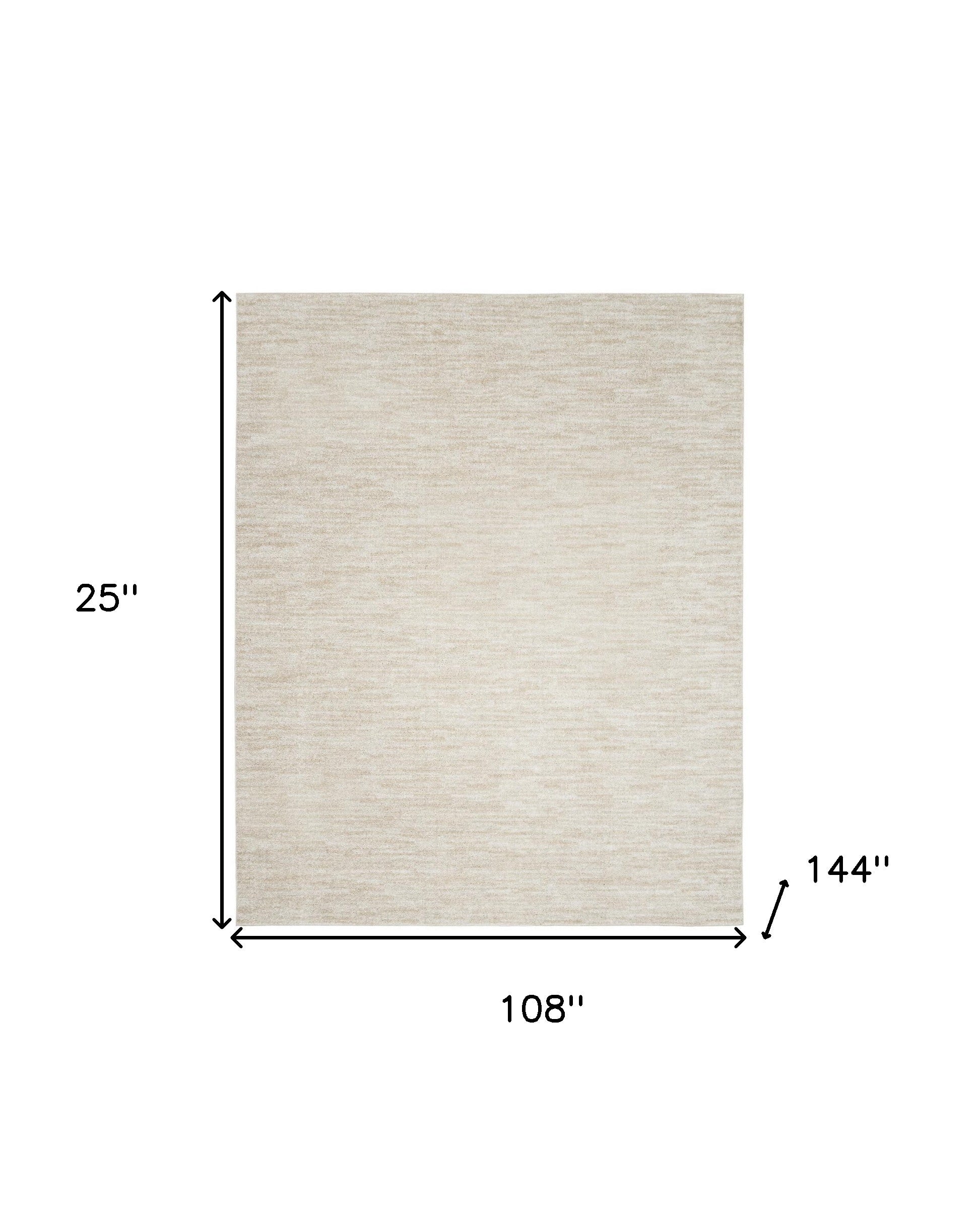 9' X 12' Ivory And Beige Non Skid Indoor Outdoor Area Rug