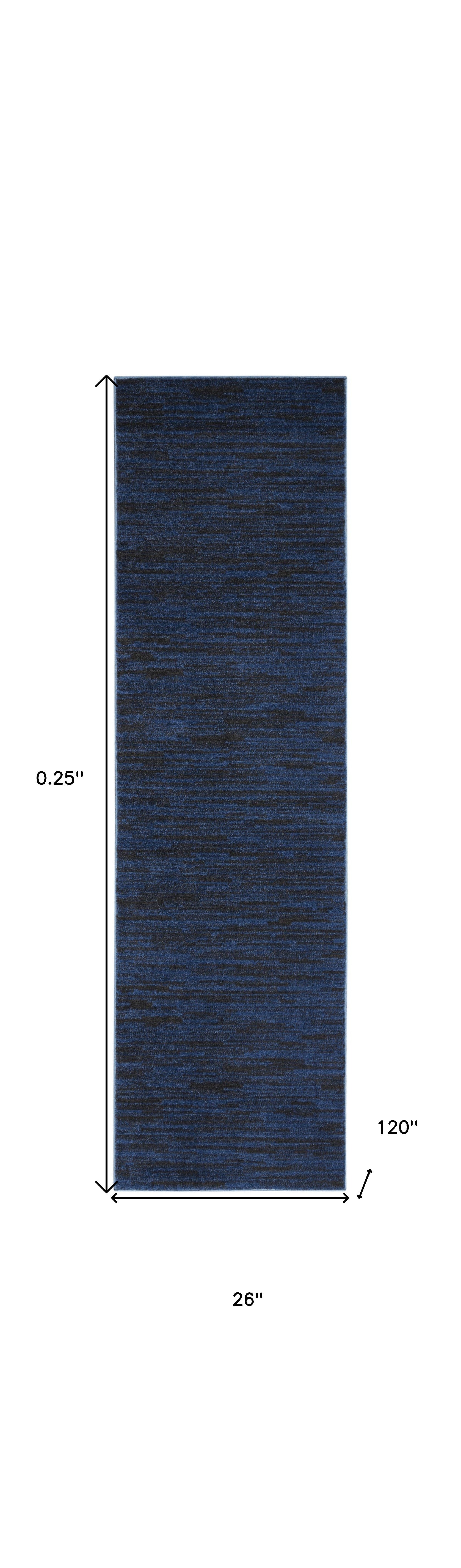 2' X 10' Midnight Blue Non Skid Indoor Outdoor Runner Rug