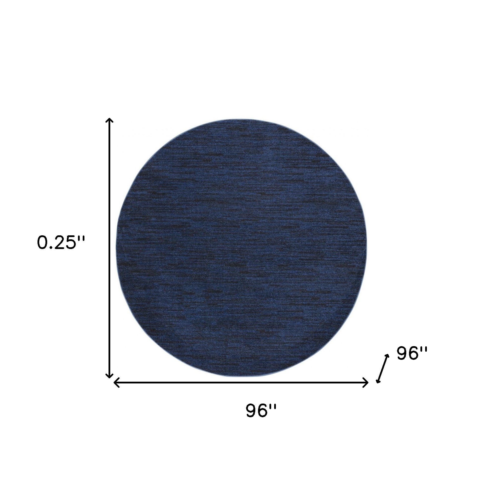 8' X 8' Midnight Blue Round Non Skid Indoor Outdoor Area Rug