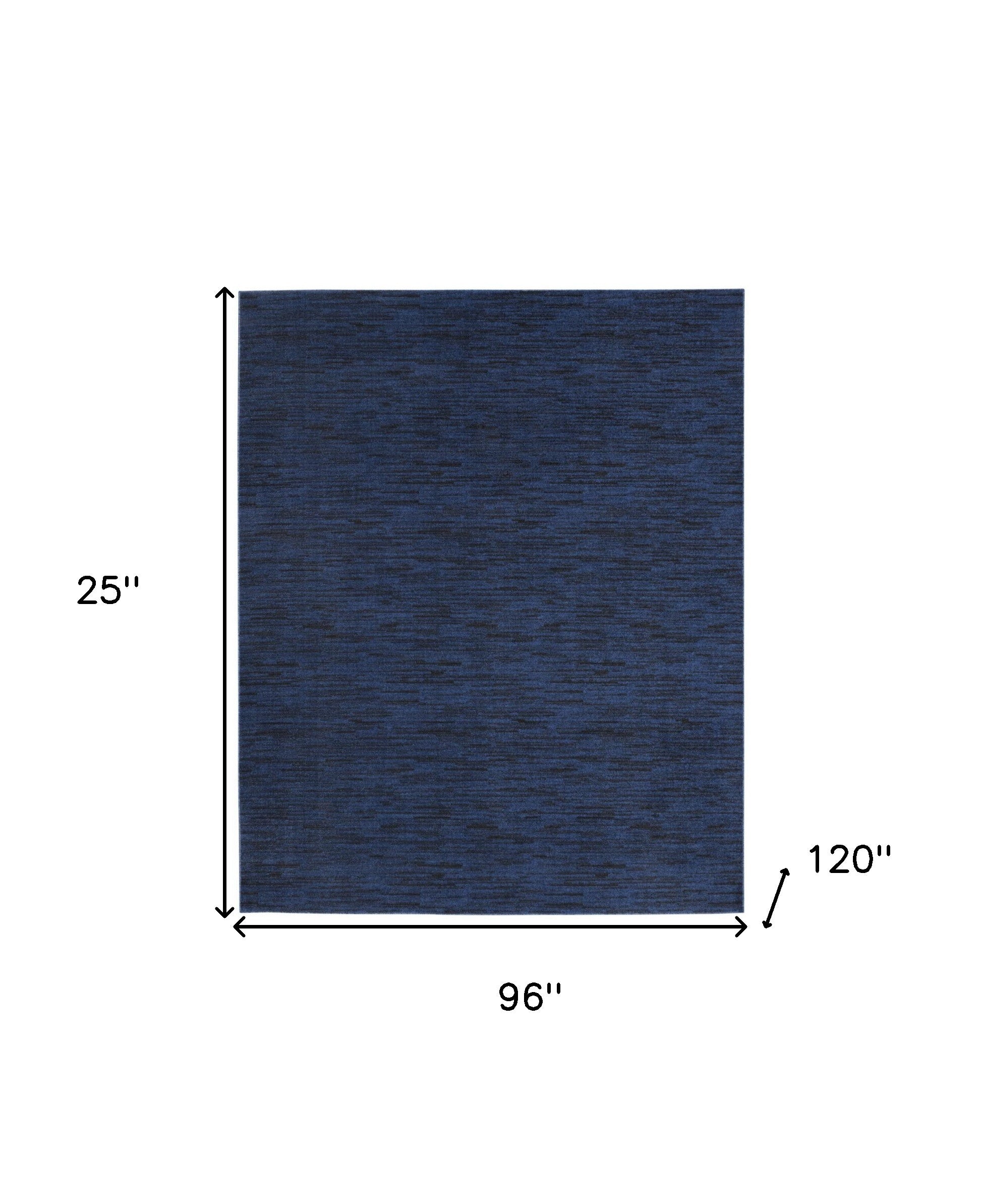 8' X 10' Midnight Blue Non Skid Indoor Outdoor Area Rug