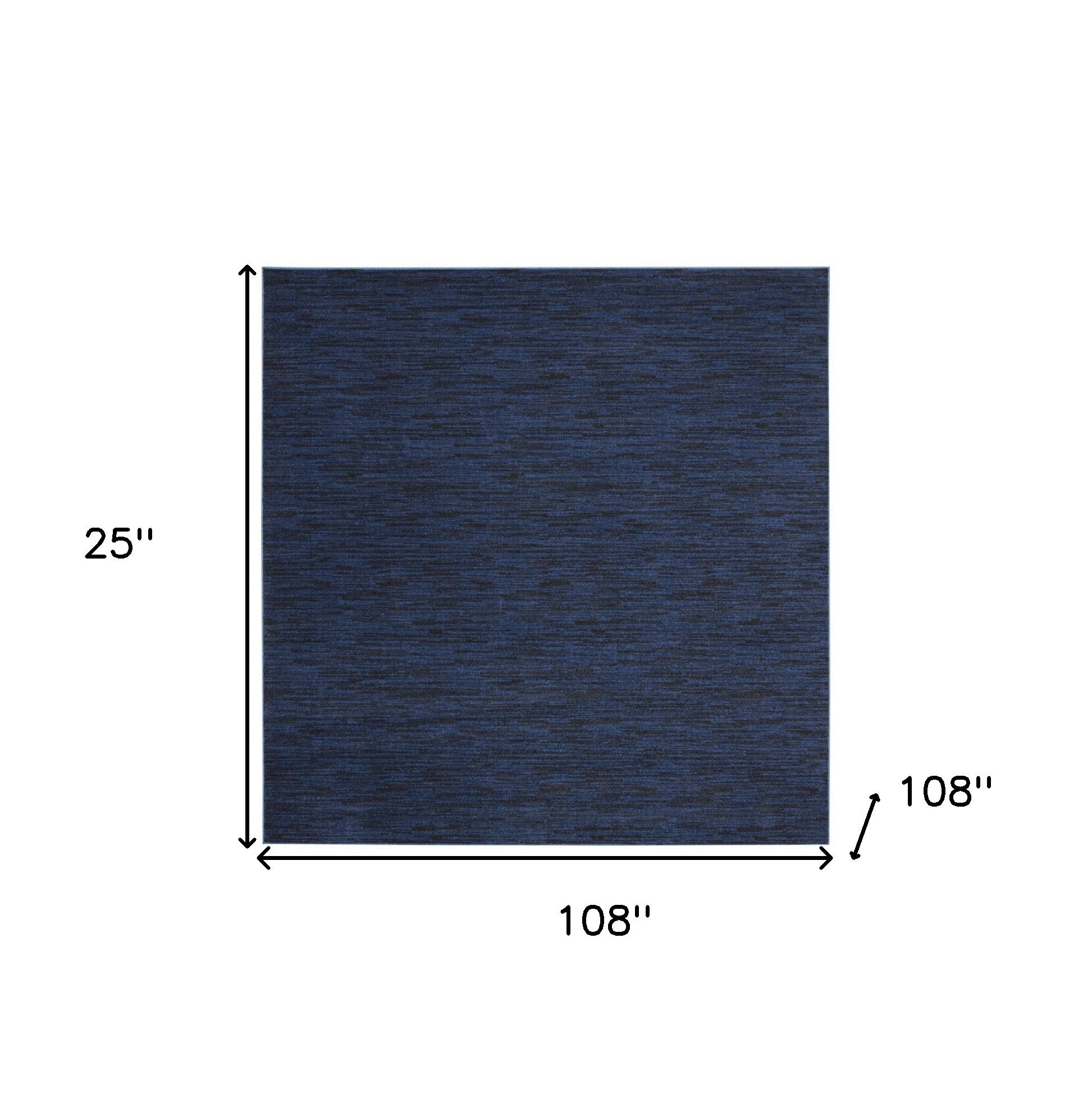 9' X 9' Midnight Blue Square Non Skid Indoor Outdoor Area Rug