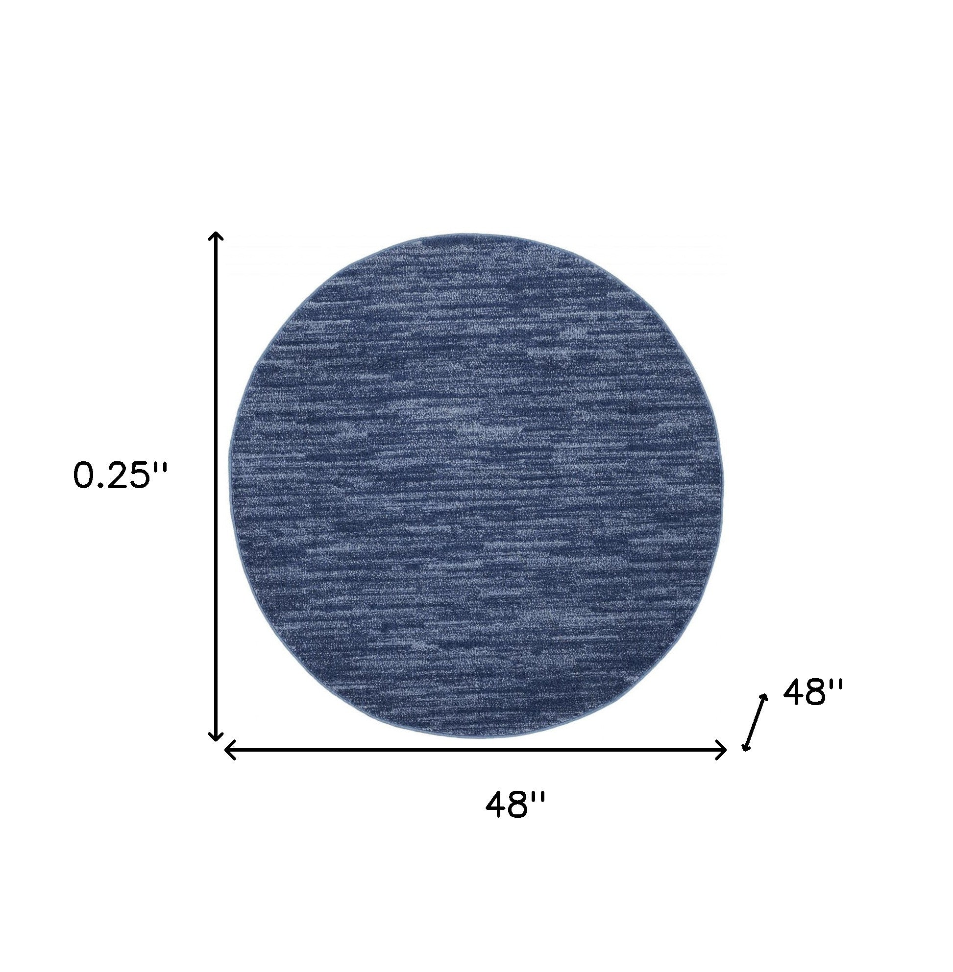 4' X 4' Navy Blue Round Non Skid Indoor Outdoor Area Rug