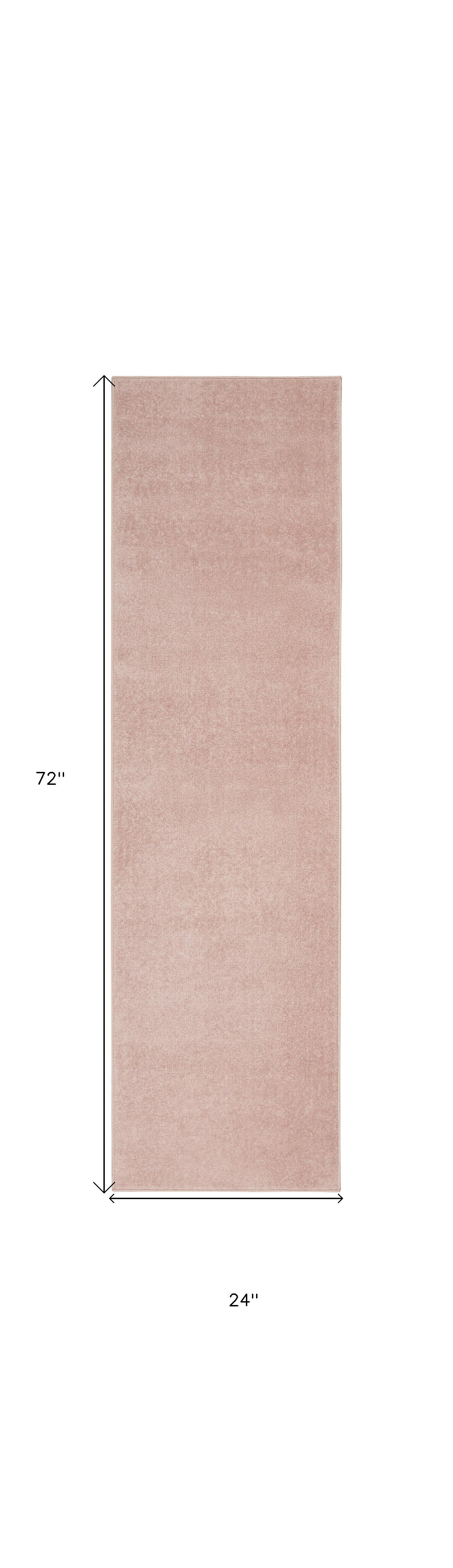 2' X 6' Pink Non Skid Indoor Outdoor Runner Rug