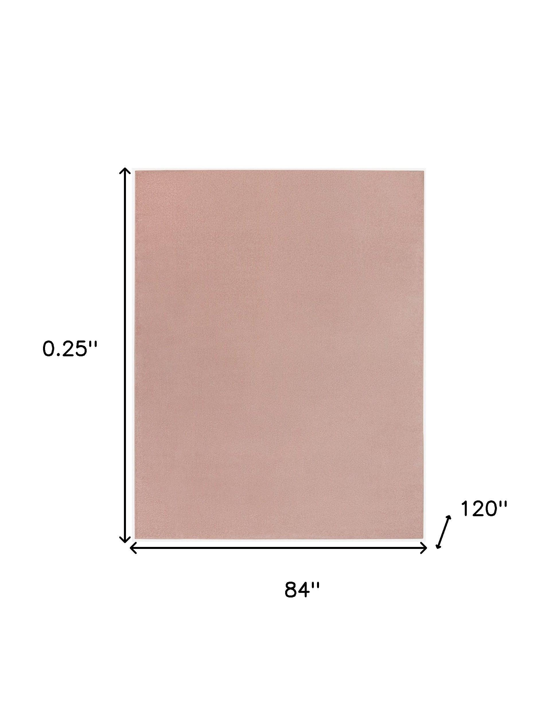 7' X 10' Pink Non Skid Indoor Outdoor Area Rug