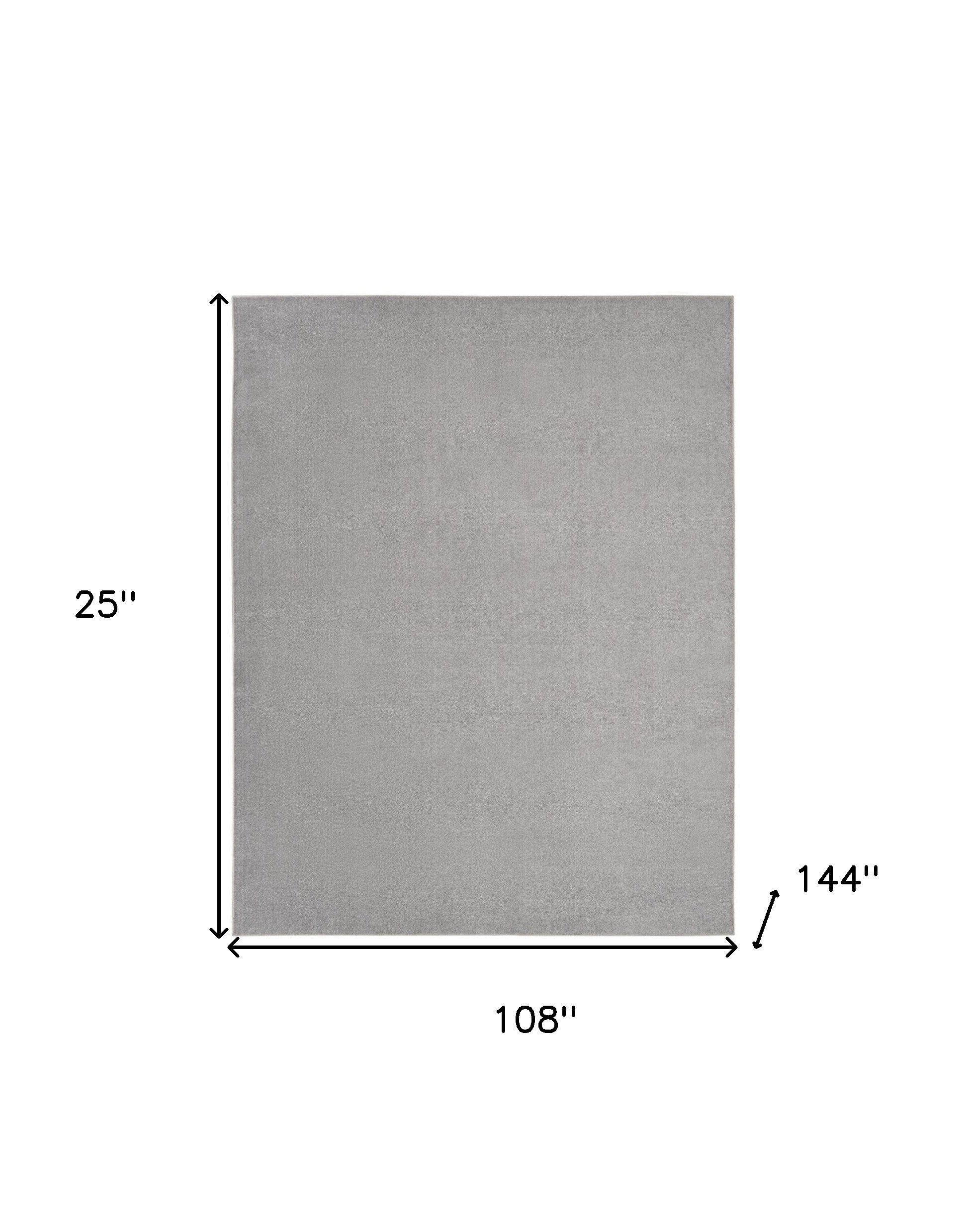 9' X 12' Silver Grey Non Skid Indoor Outdoor Area Rug