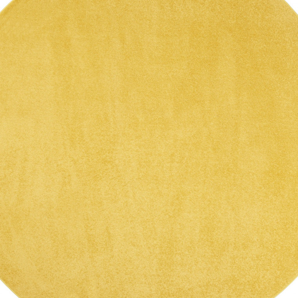 8' X 8' Yellow Round Non Skid Indoor Outdoor Area Rug