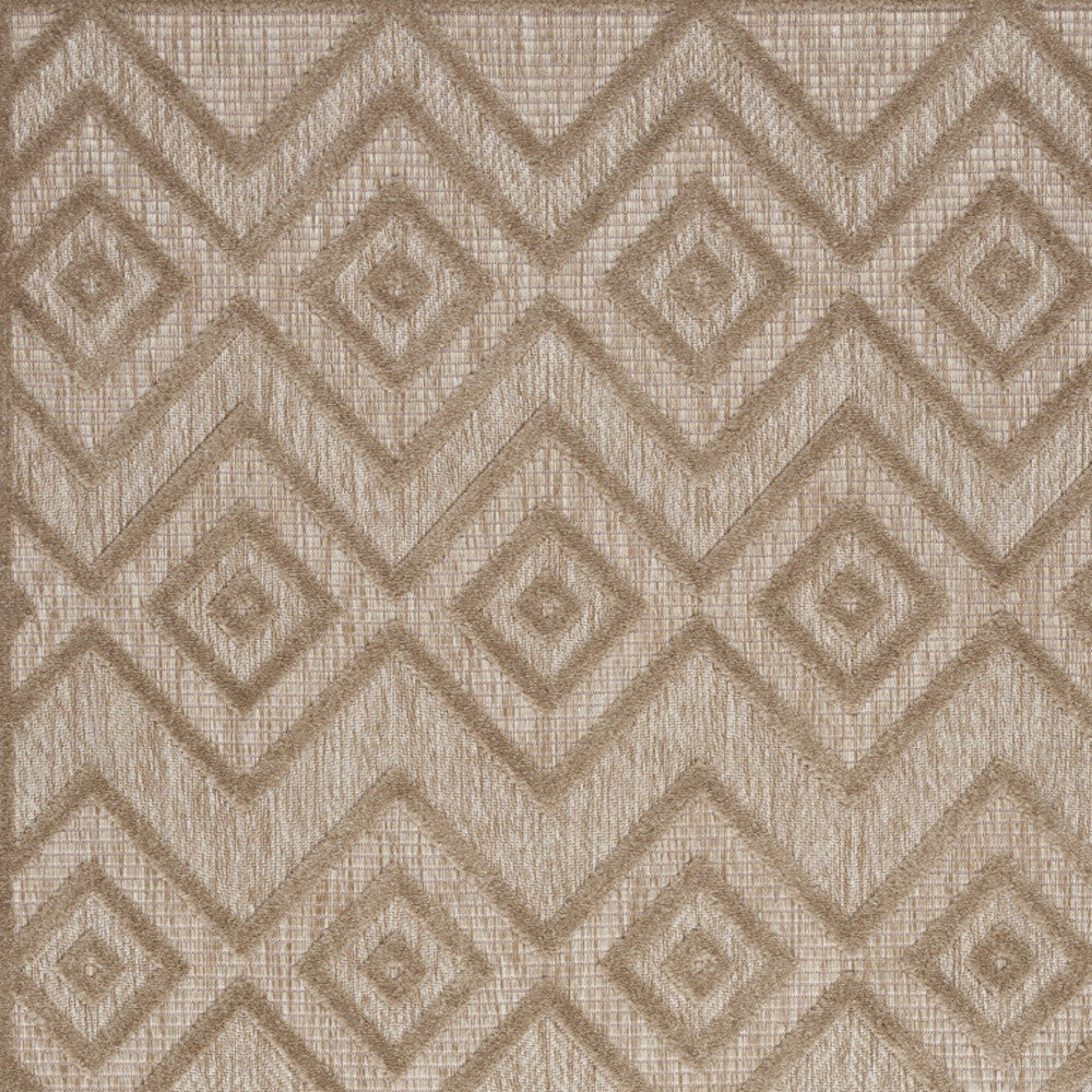 5' X 7' Natural Beige Argyle Indoor Outdoor Area Rug