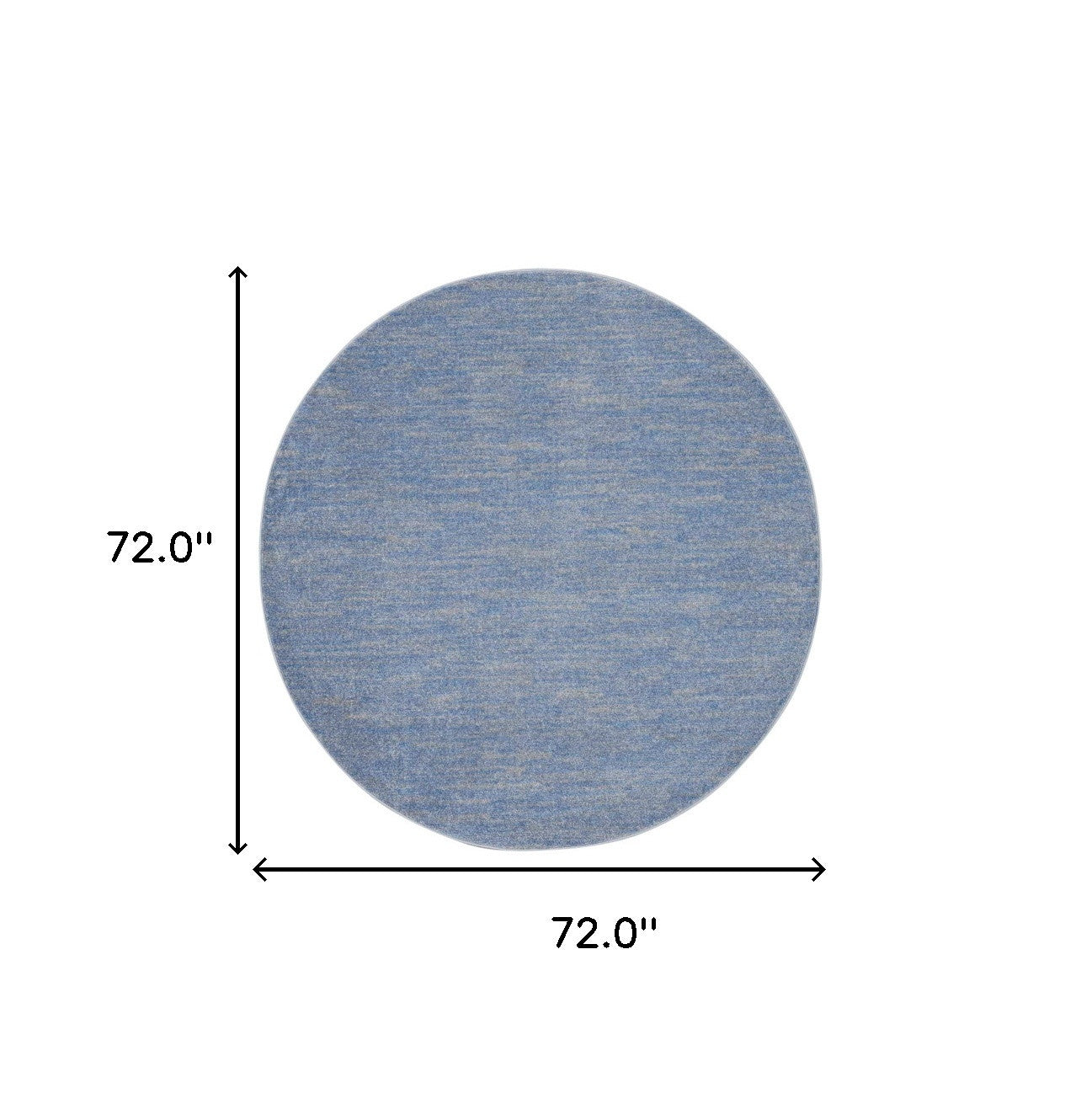 6' X 6' Blue And Grey Round Striped Non Skid Indoor Outdoor Area Rug