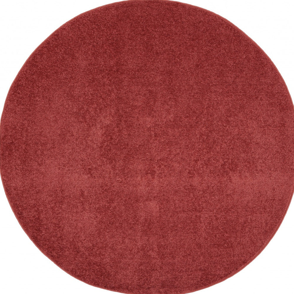 4' X 4' Brick Red Round Non Skid Indoor Outdoor Area Rug