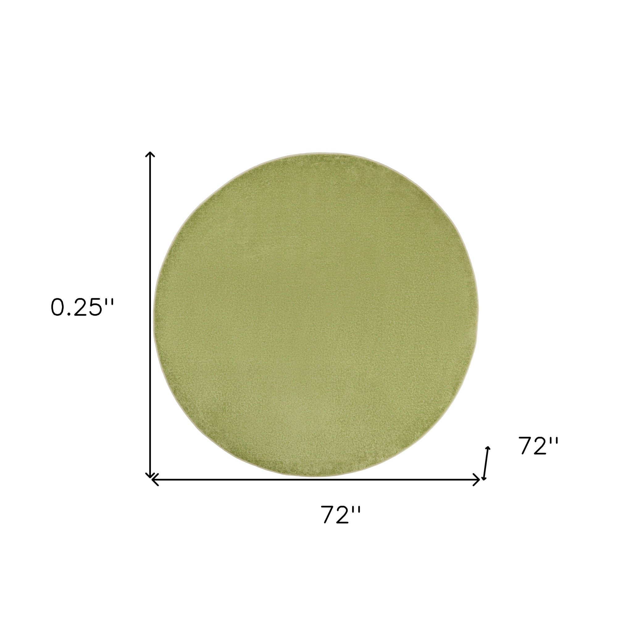 6' X 6' Green Round Non Skid Indoor Outdoor Area Rug