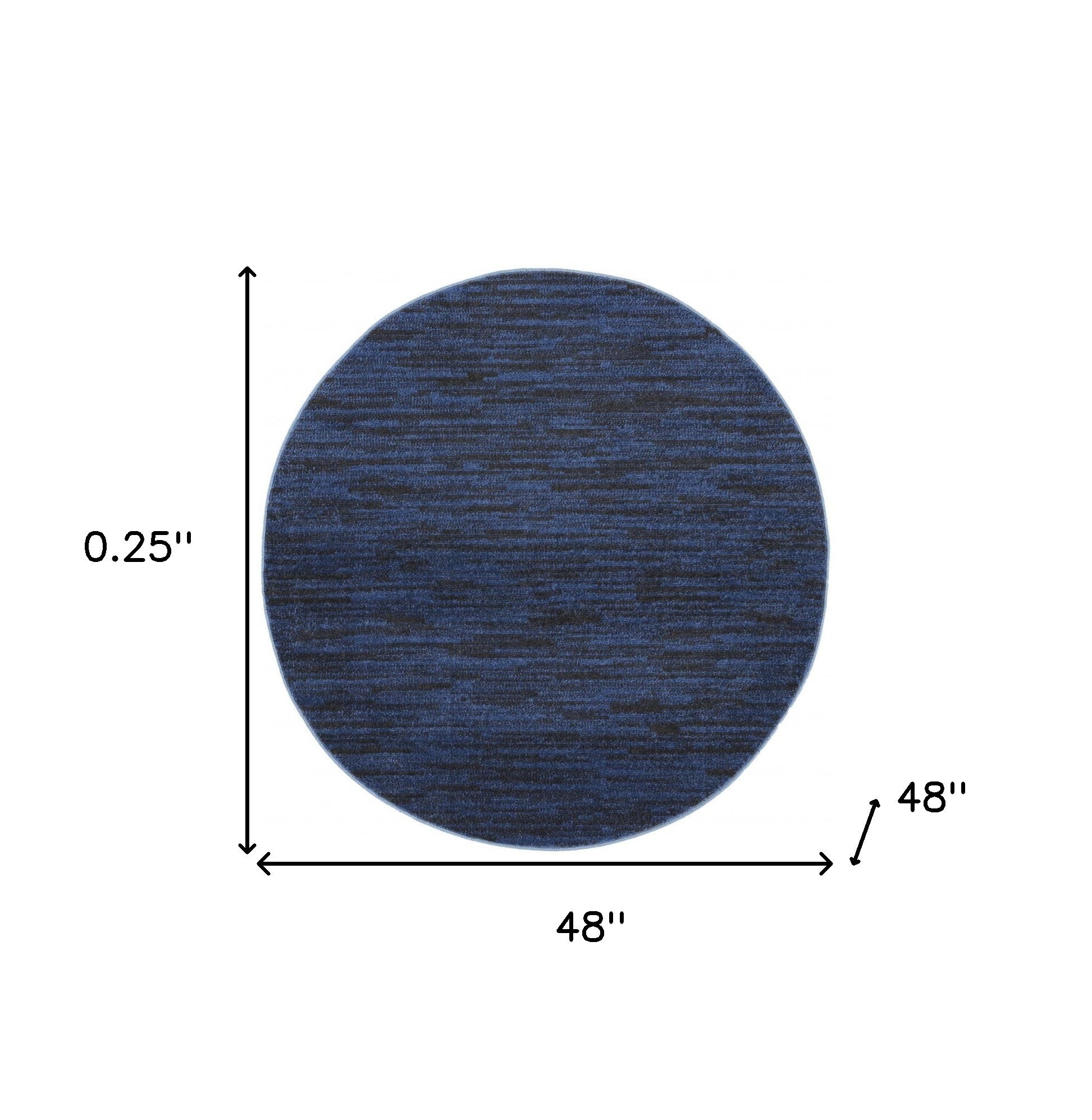 4' X 4' Midnight Blue Round Non Skid Indoor Outdoor Area Rug