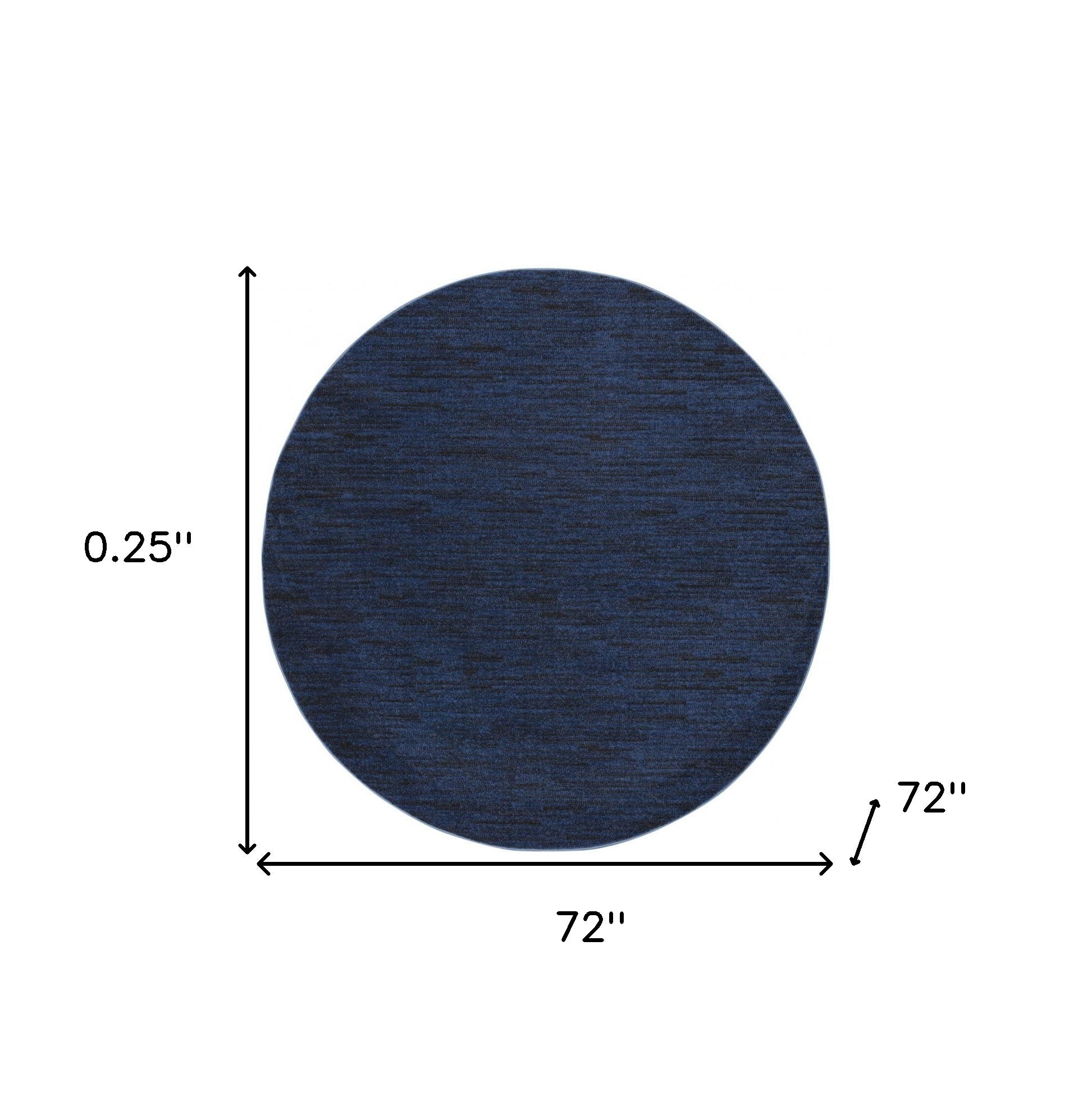 6' X 6' Midnight Blue Round Non Skid Indoor Outdoor Area Rug