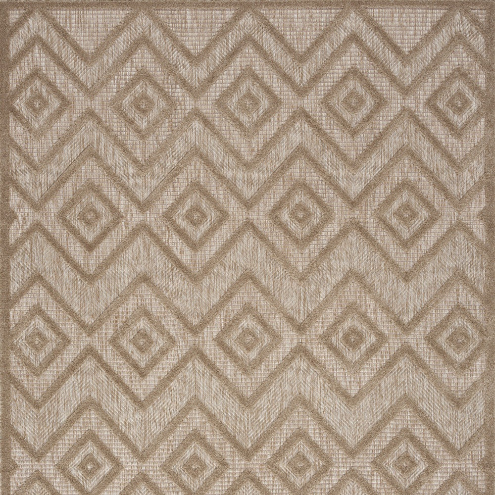 4' X 6' Natural Beige Argyle Indoor Outdoor Area Rug