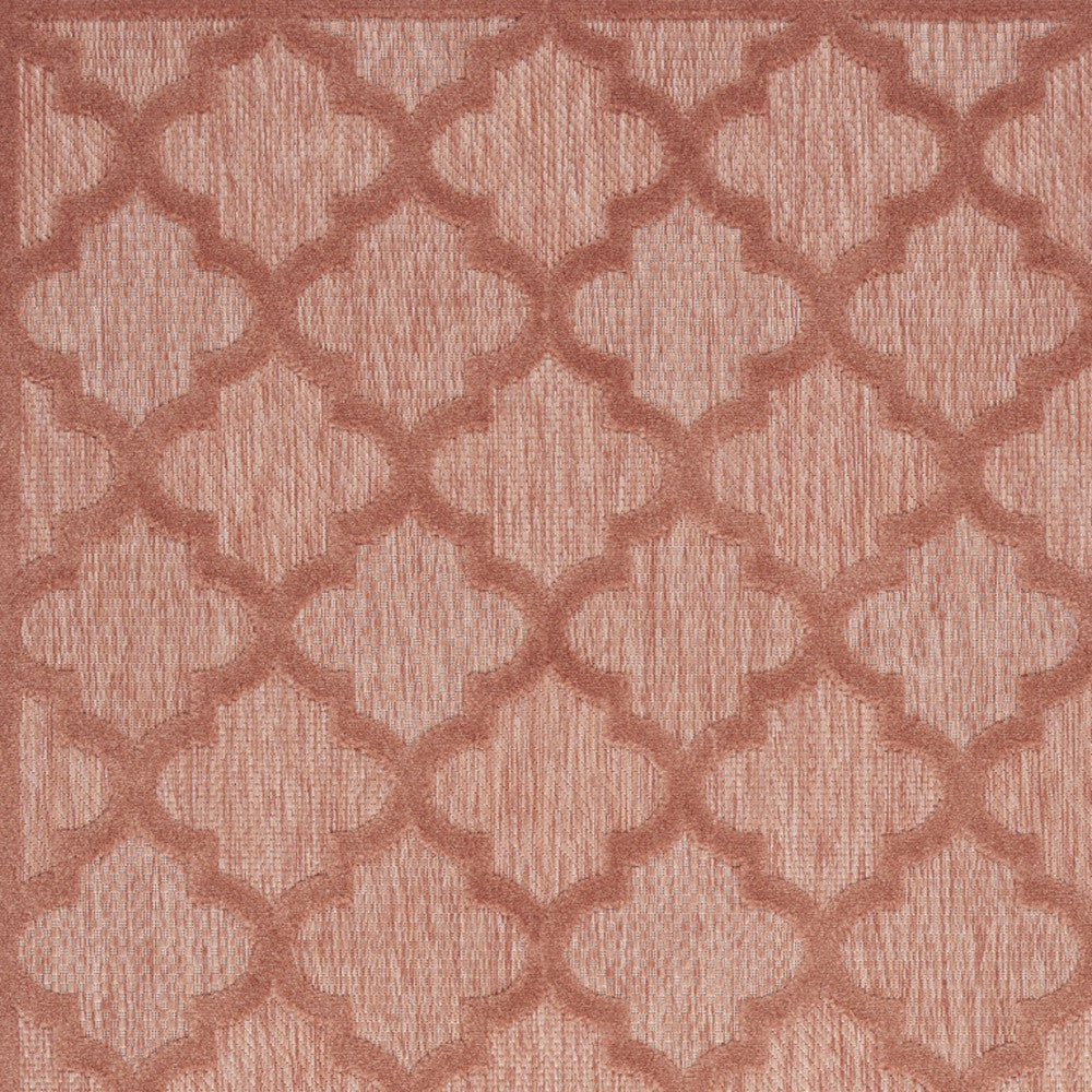 4' X 6' Coral Orange Ikat Indoor Outdoor Area Rug