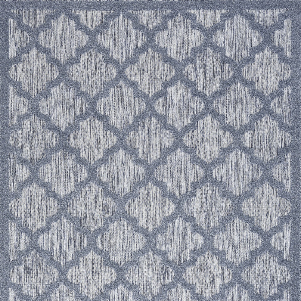 5' X 7' Denim Blue Ikat Indoor Outdoor Area Rug