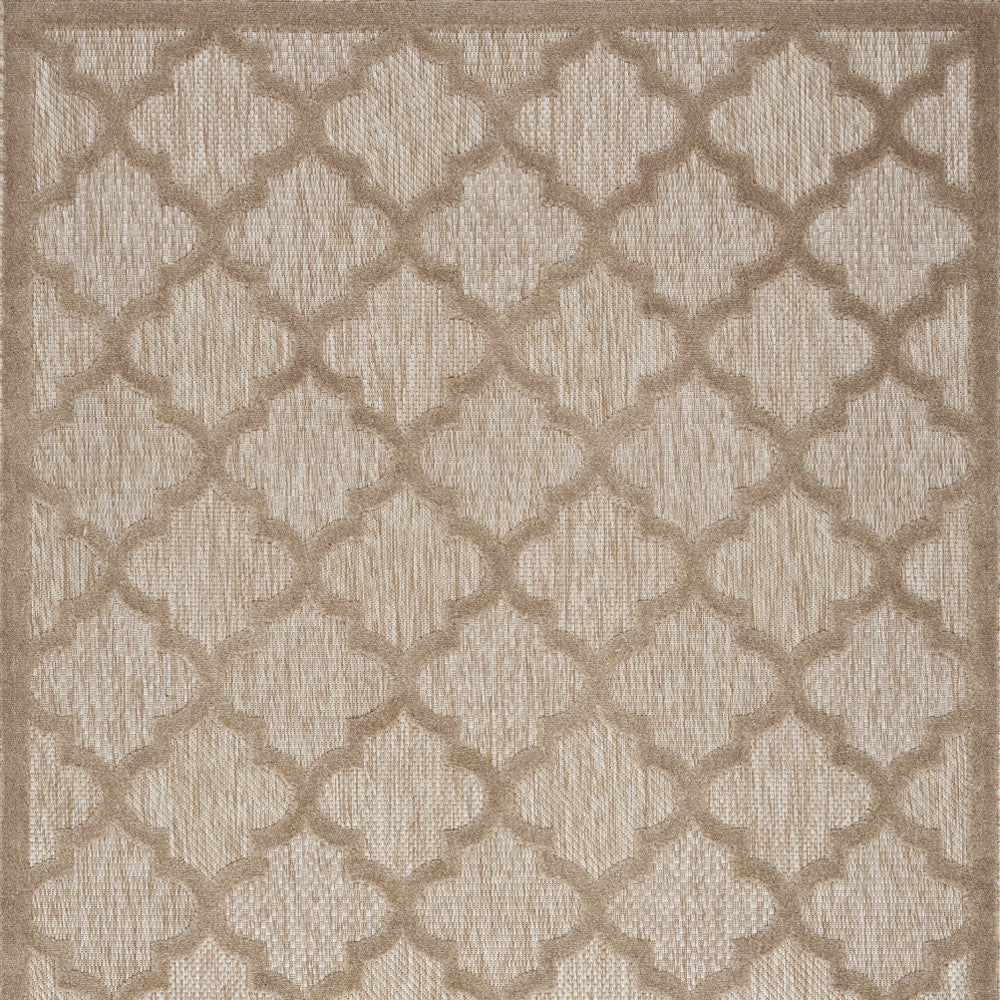 5' X 7' Natural Beige Ikat Indoor Outdoor Area Rug