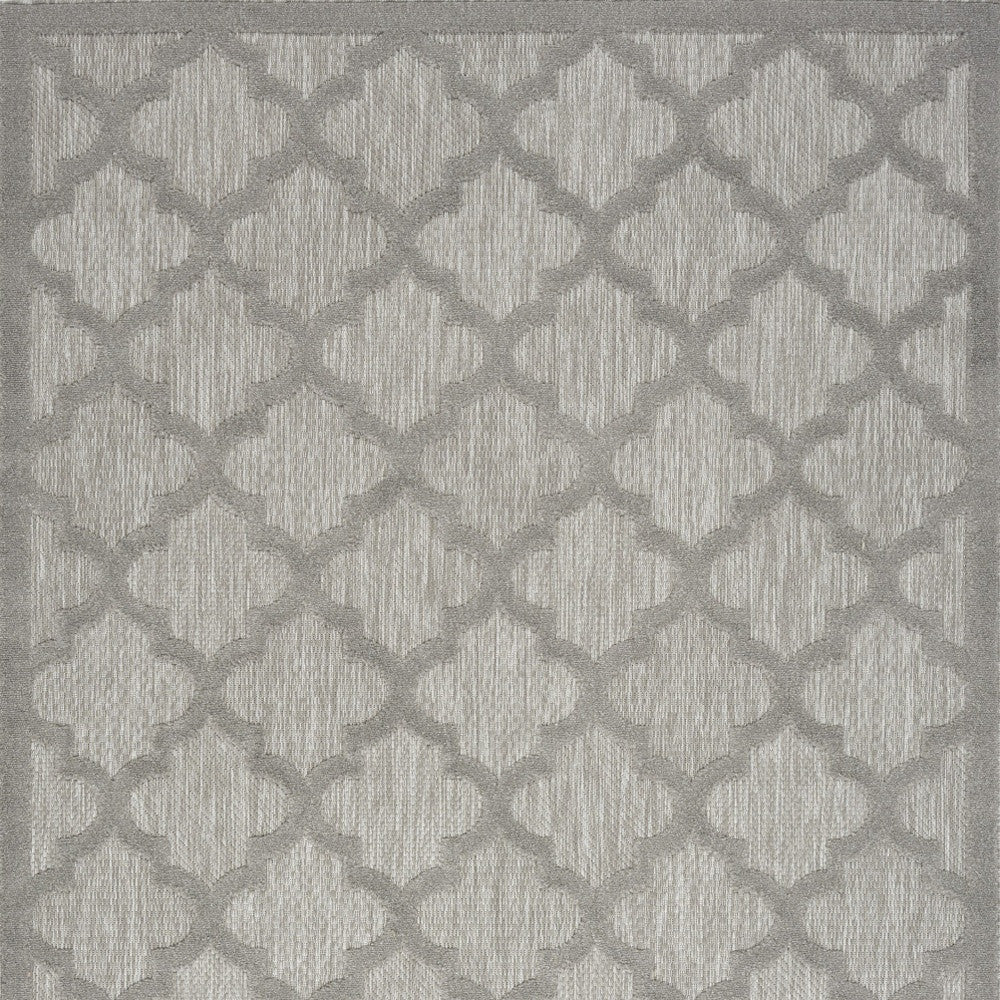 4' X 6' Silver Grey Ikat Indoor Outdoor Area Rug