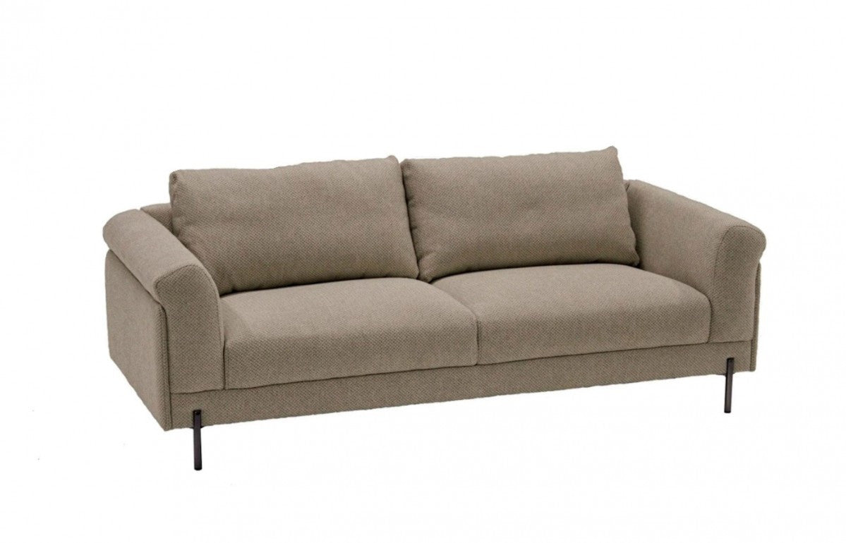 Contemporary 84" Tan Sofa With Two Cushions