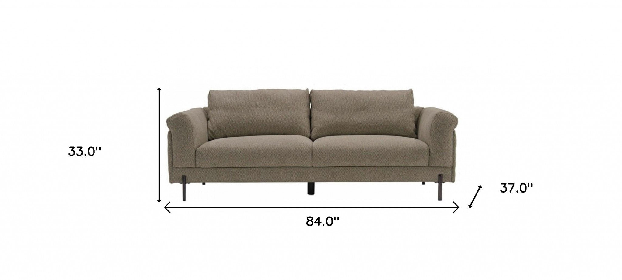 Contemporary 84" Tan Sofa With Two Cushions