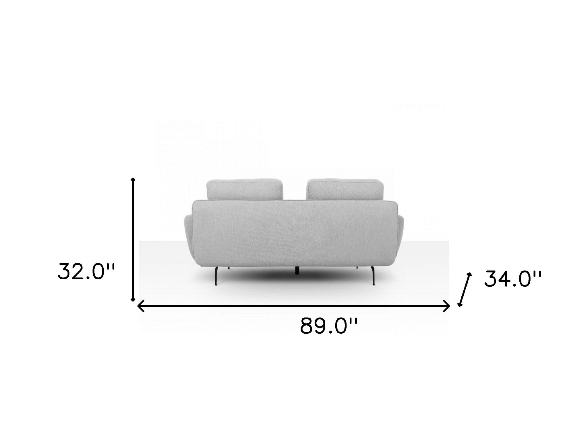 Contempo Retro 89" Light Gray Loveseat