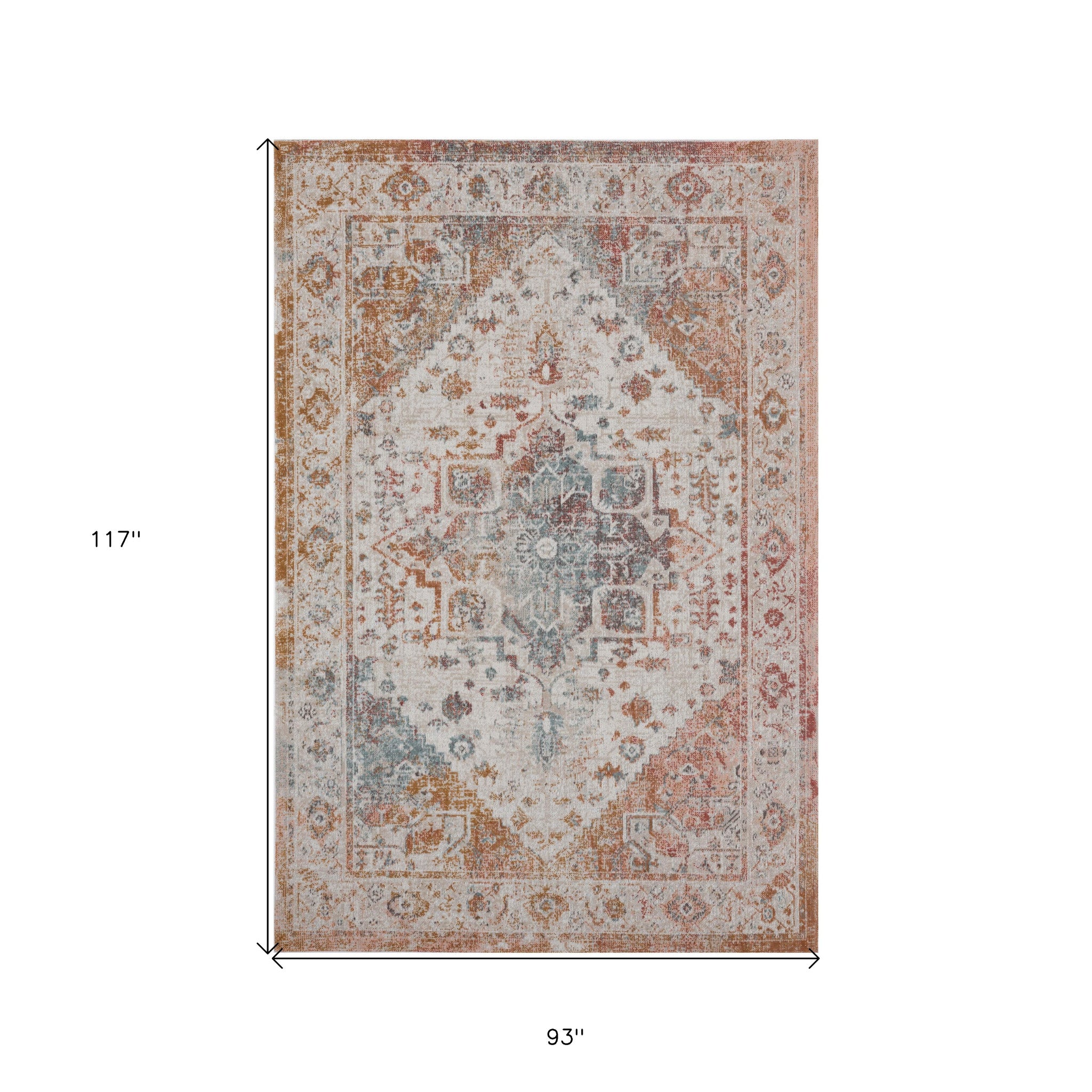 8' X 10' Beige Abstract Stain Resistant Indoor Outdoor Area Rug