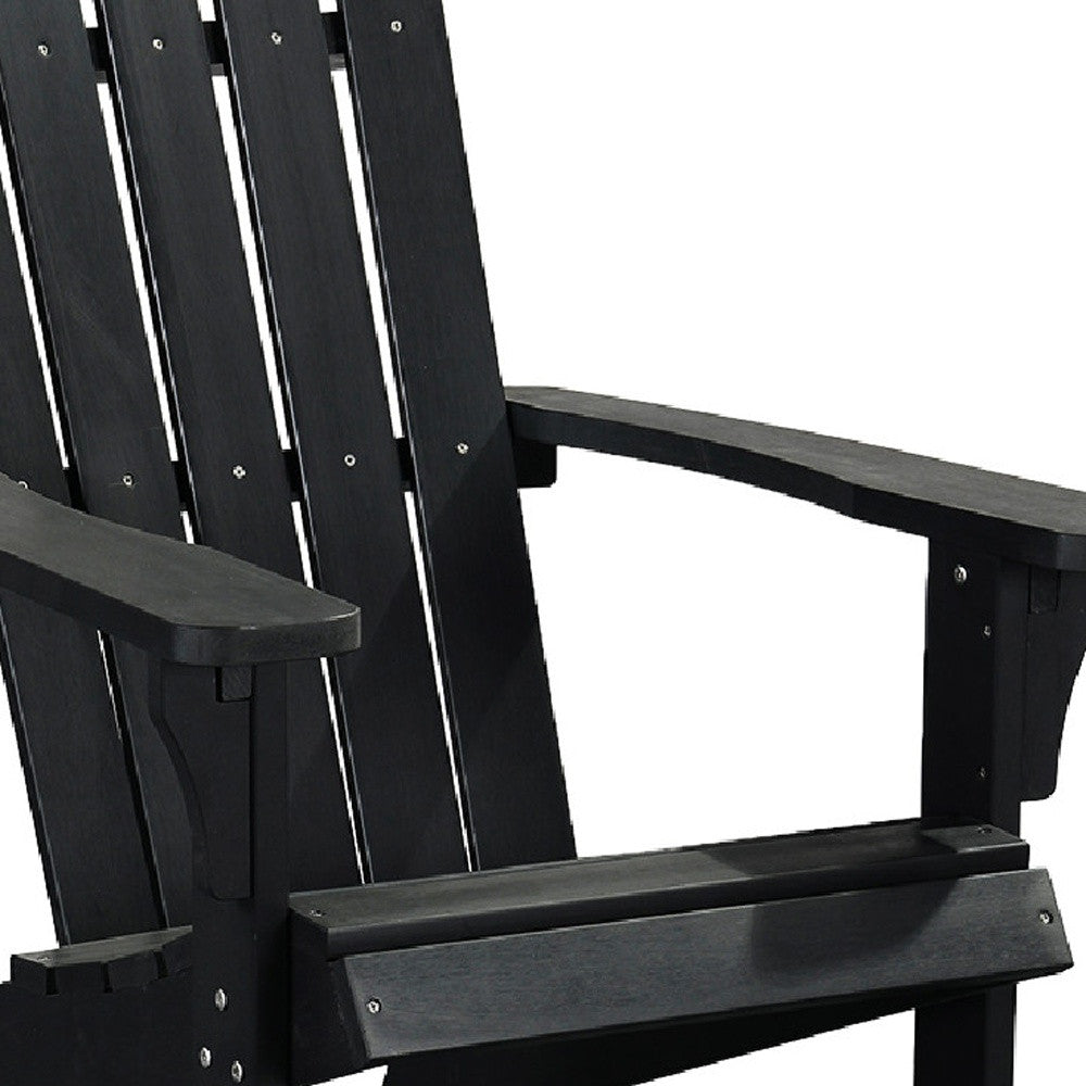 27" Black Heavy Duty Plastic Adirondack Chair