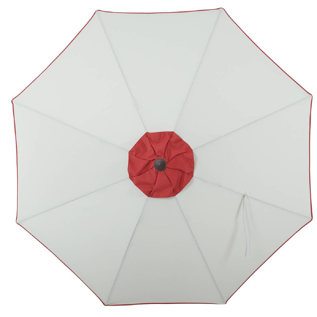 9' Beige And Terracotta Polyester Octagonal Tilt Market Patio Umbrella