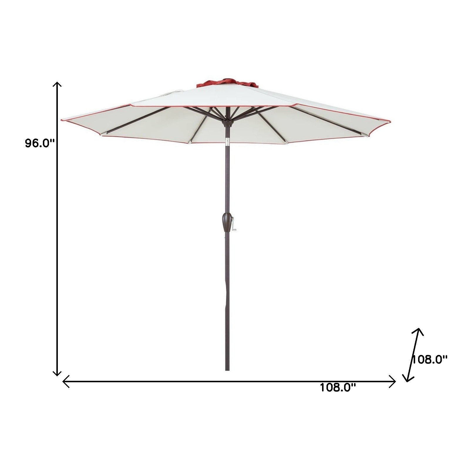 9' Beige And Terracotta Polyester Octagonal Tilt Market Patio Umbrella