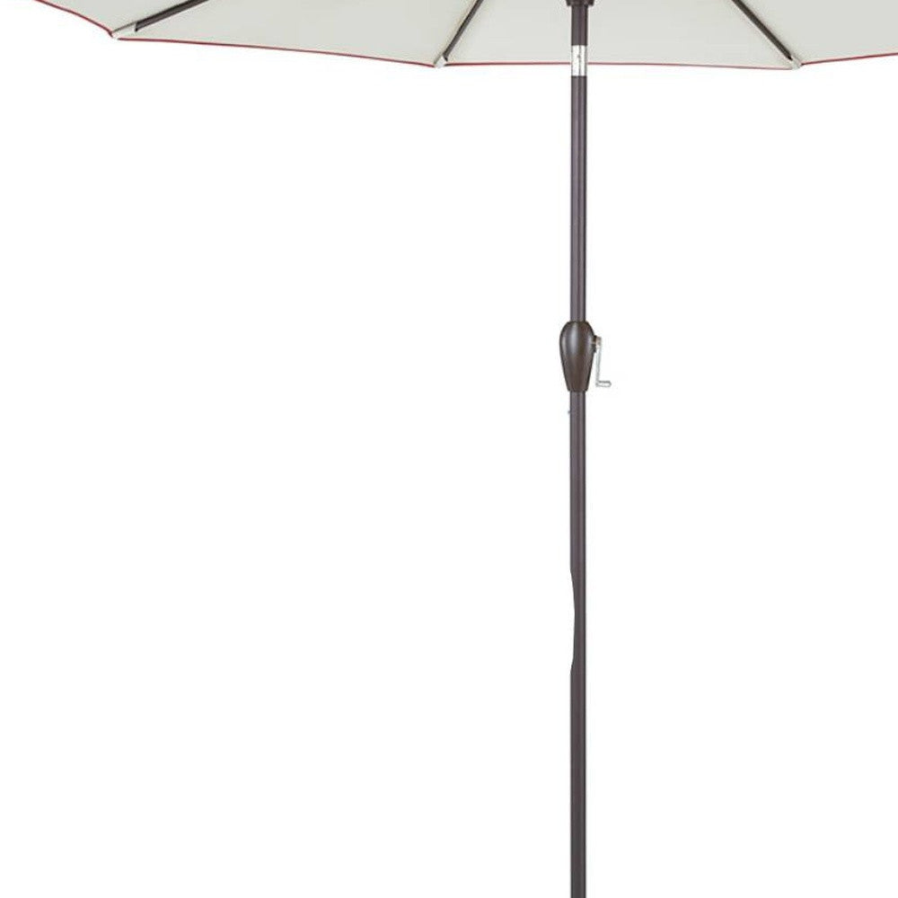 9' Beige And Terracotta Polyester Octagonal Tilt Market Patio Umbrella