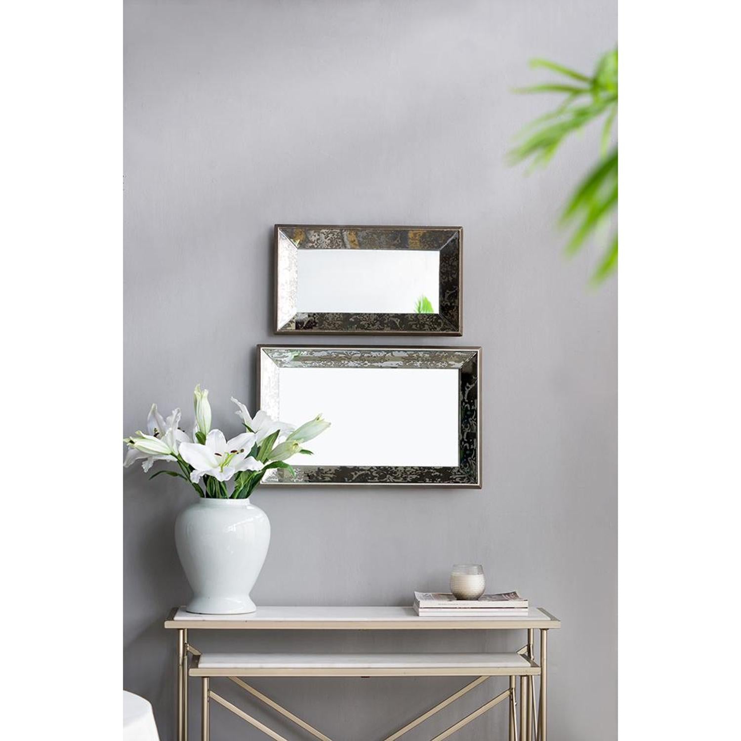 Silver Rectangle Accent Glass Mirror