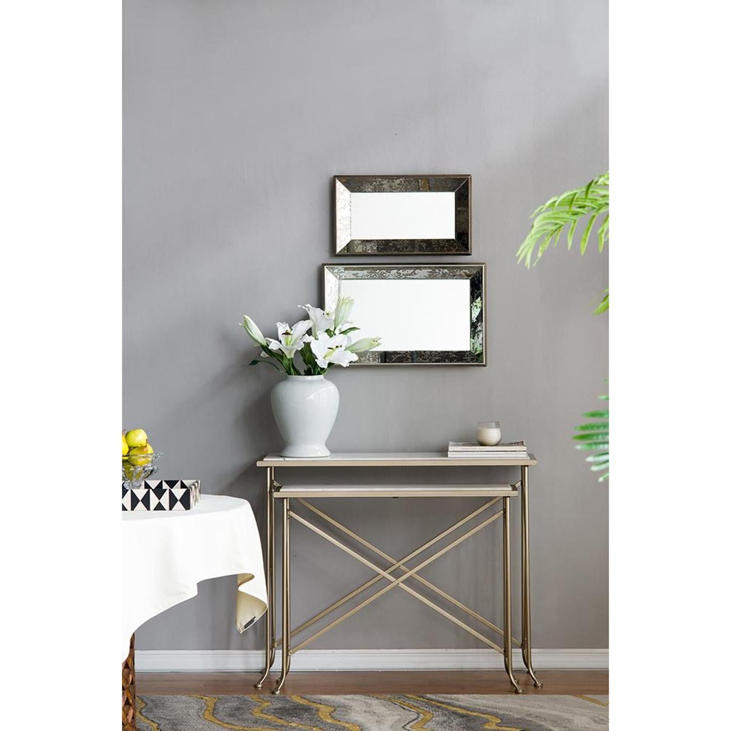 Silver Rectangle Accent Glass Mirror